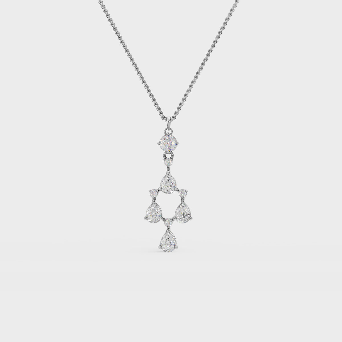 Floral Cascade Diamond Pendant