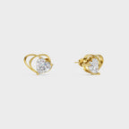 Butterfly Theme Heart Stud Earrings