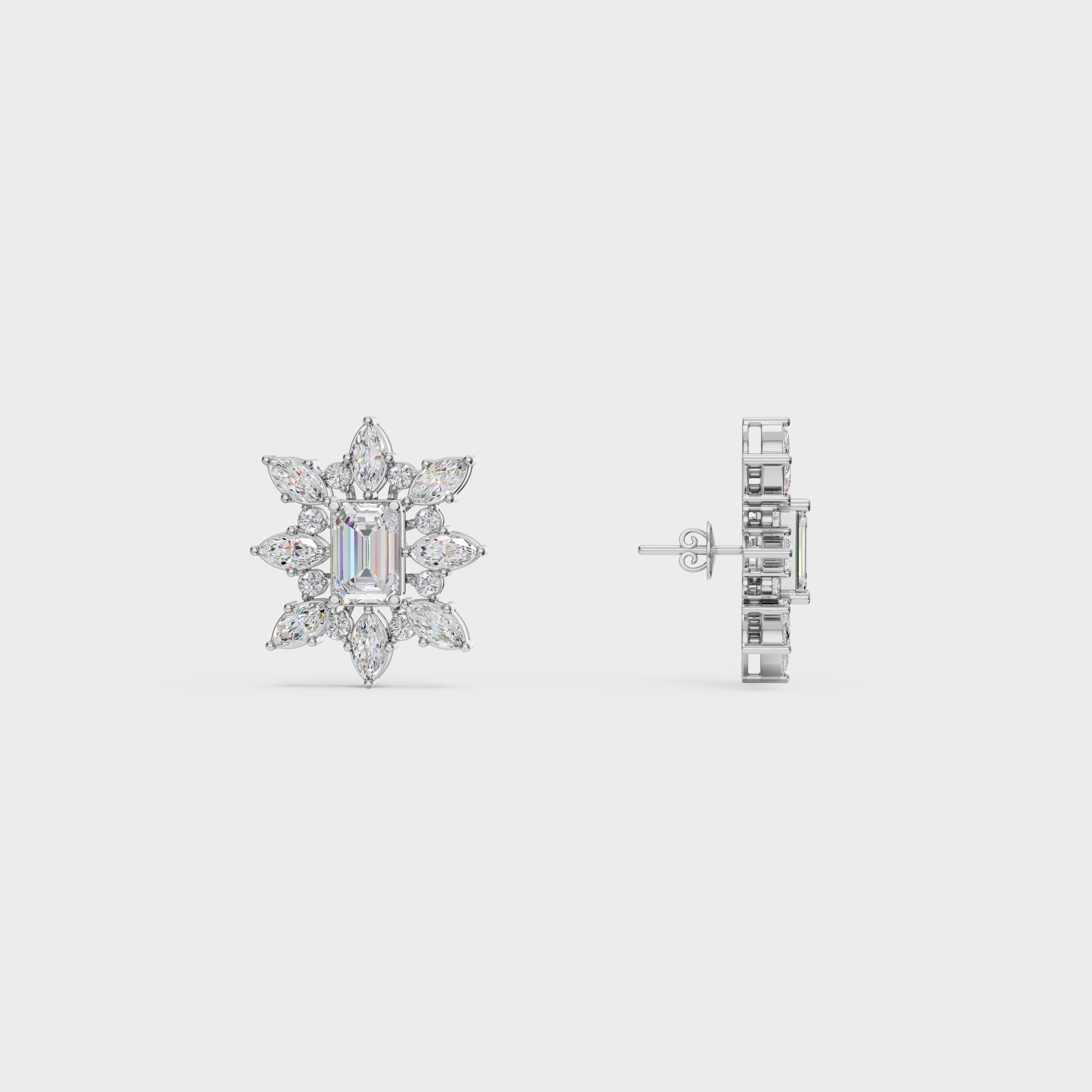 Emerald Flower theme Earrings