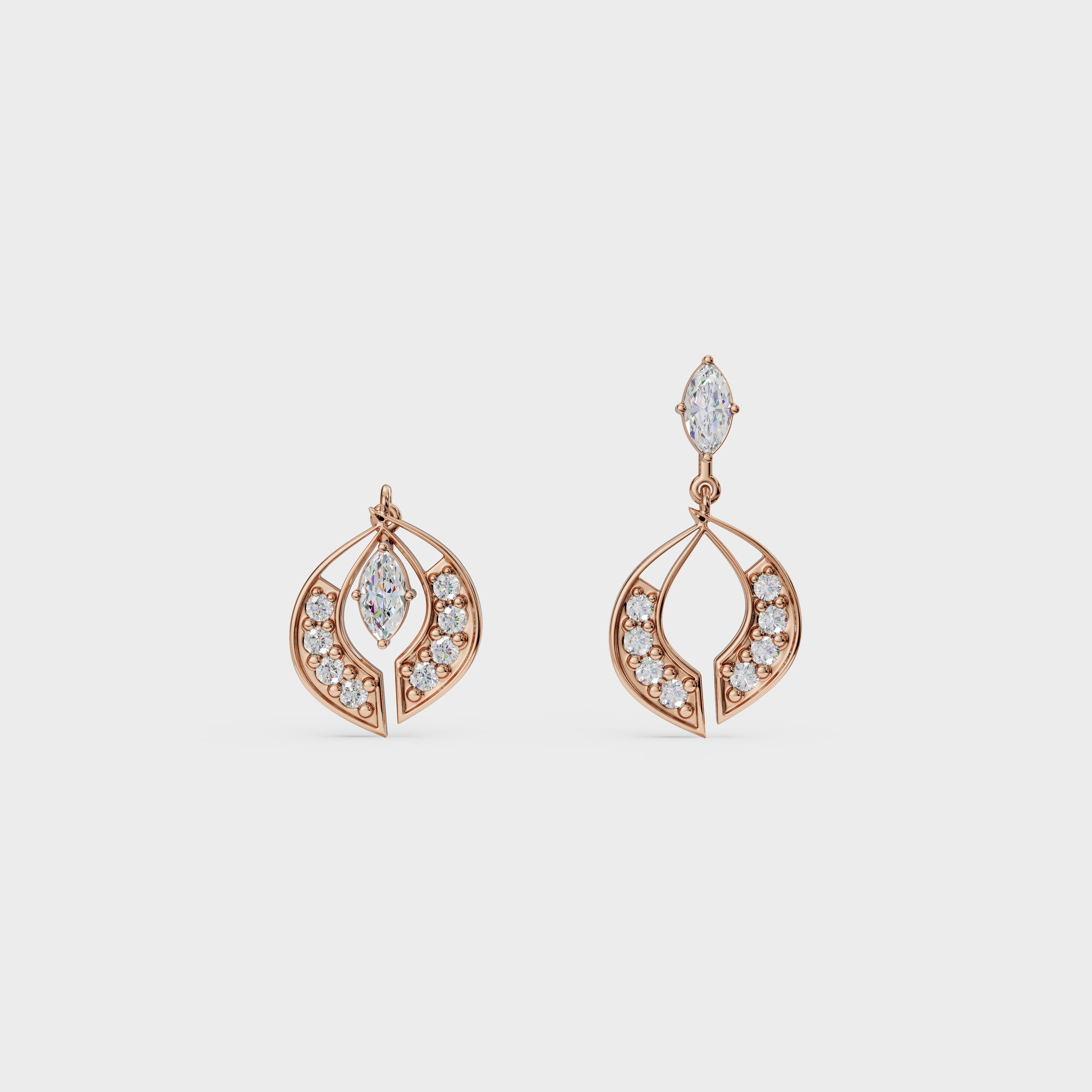 Marquise Cut 2 in 1 Stud And Drops