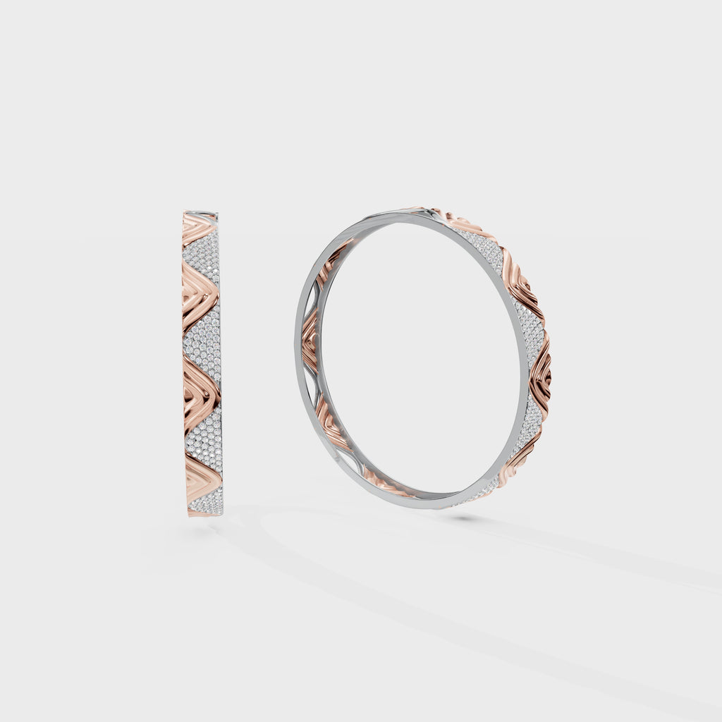 Petal Diamond Wave Elegant Tide Kada Bracelet