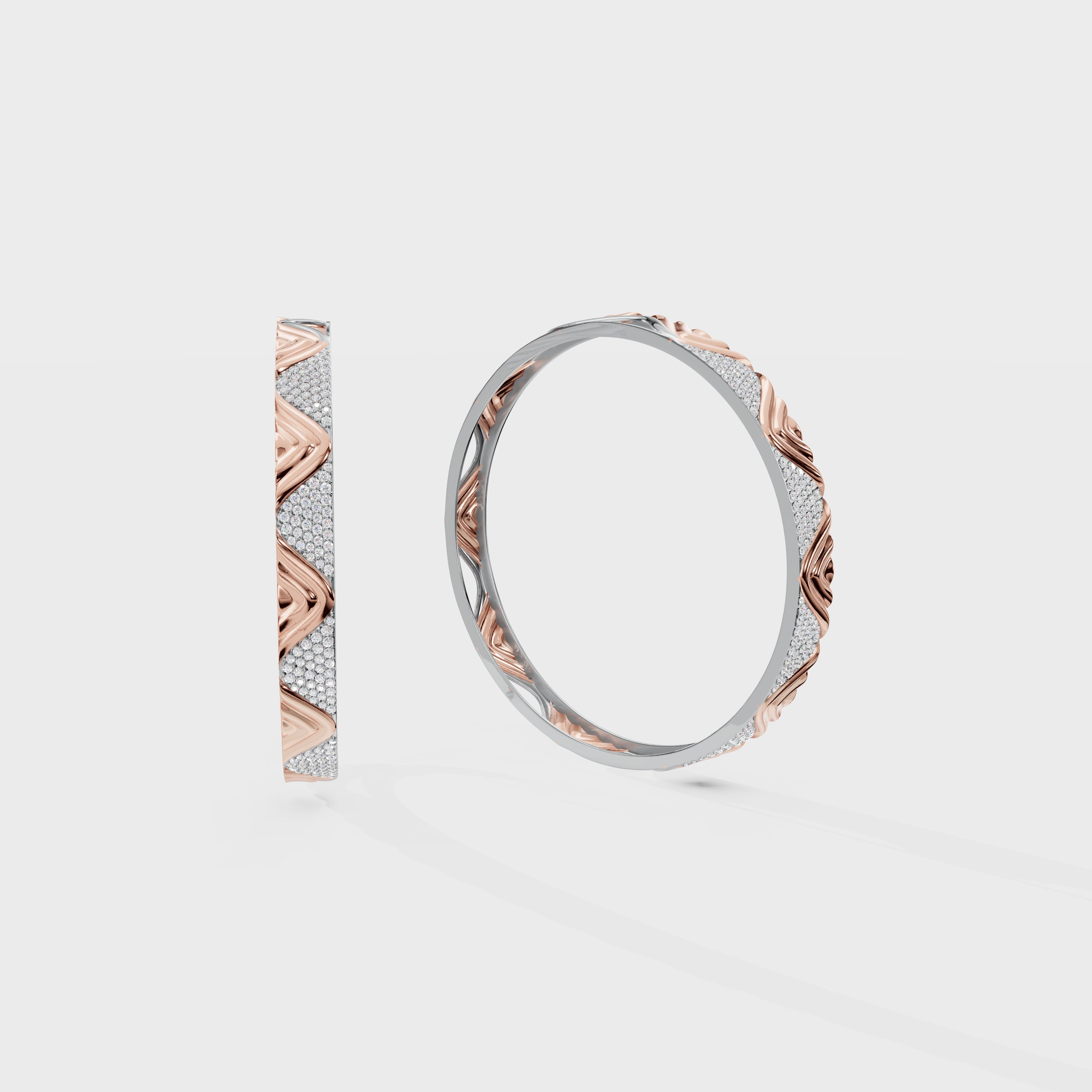 Petal Diamond Wave Elegant Tide Kada Bracelet
