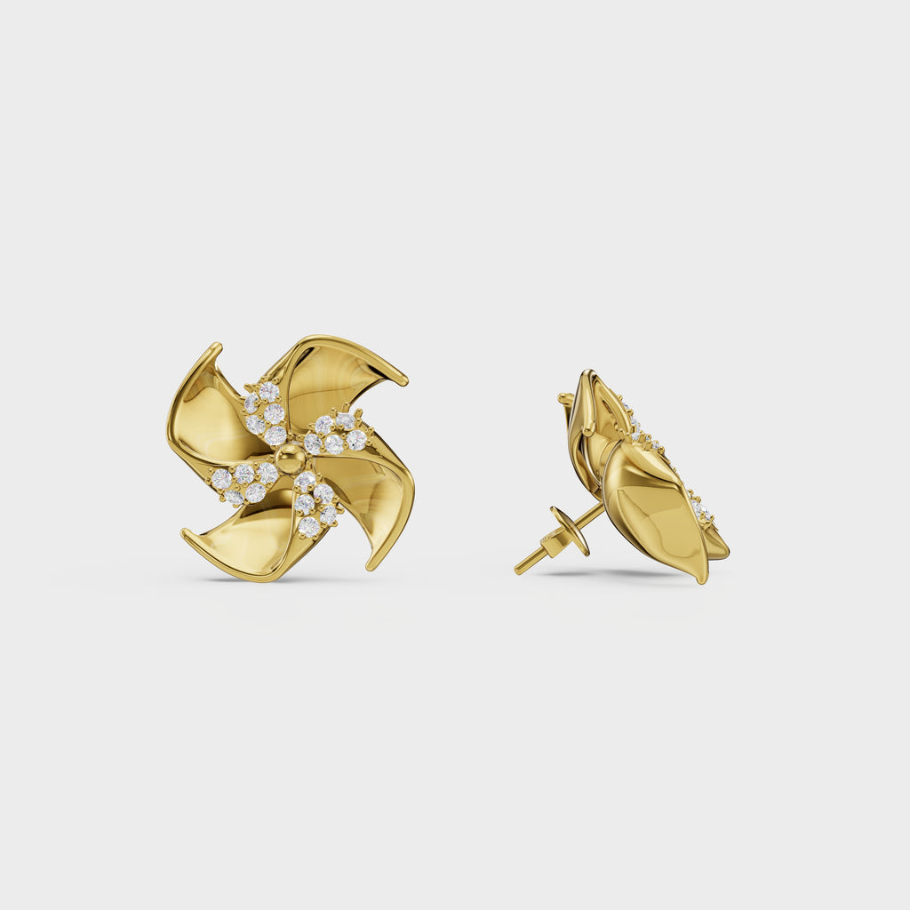 Whirlwind diamond Stud Earrings