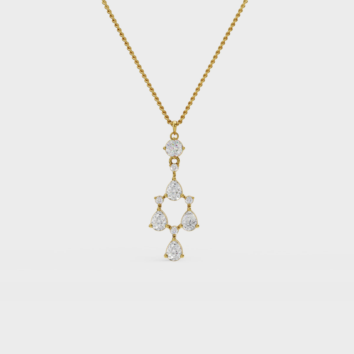Floral Cascade Diamond Pendant