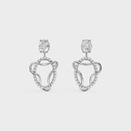 Diamond Swirl Halo Earrings