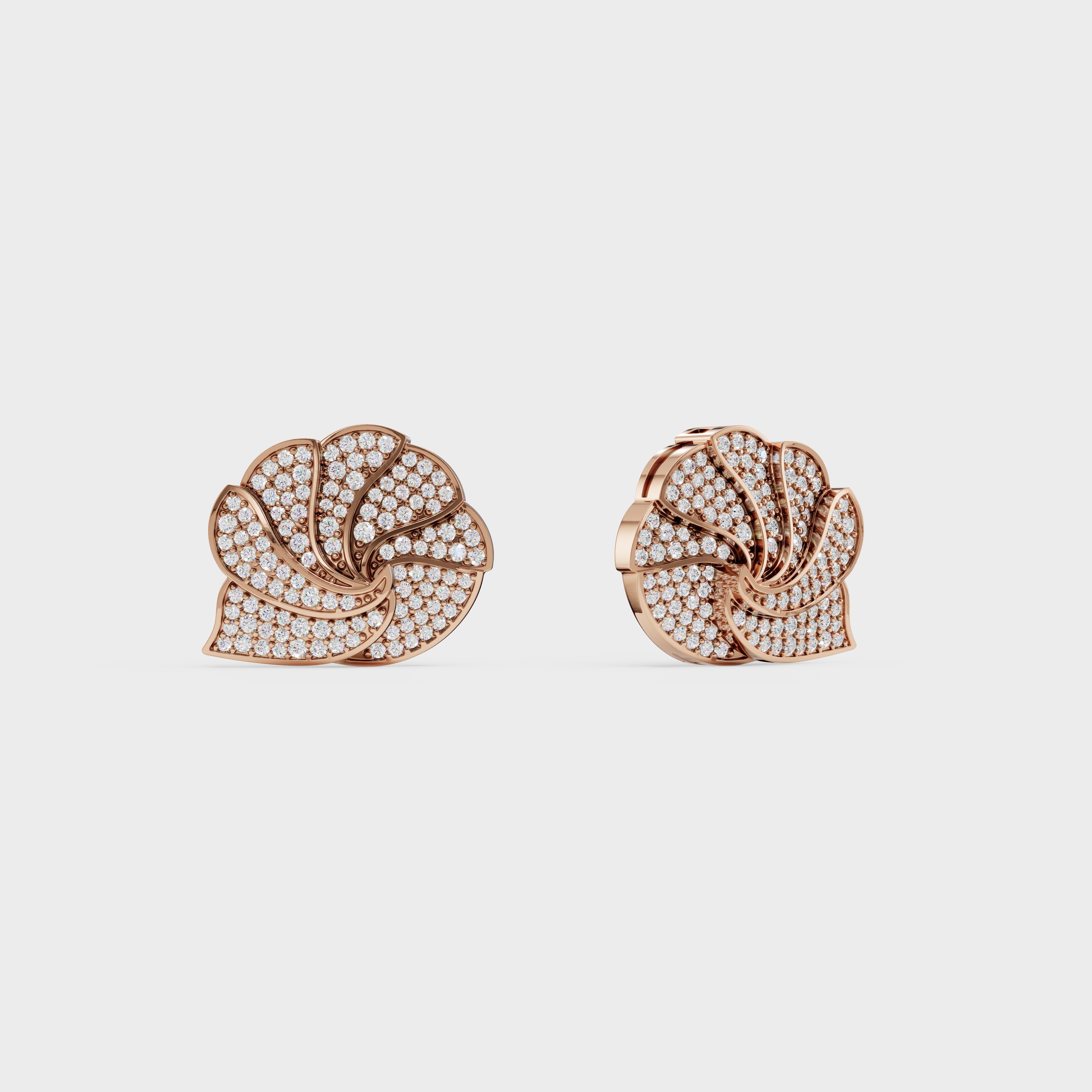 Shell inspired Diamond Ear Tops