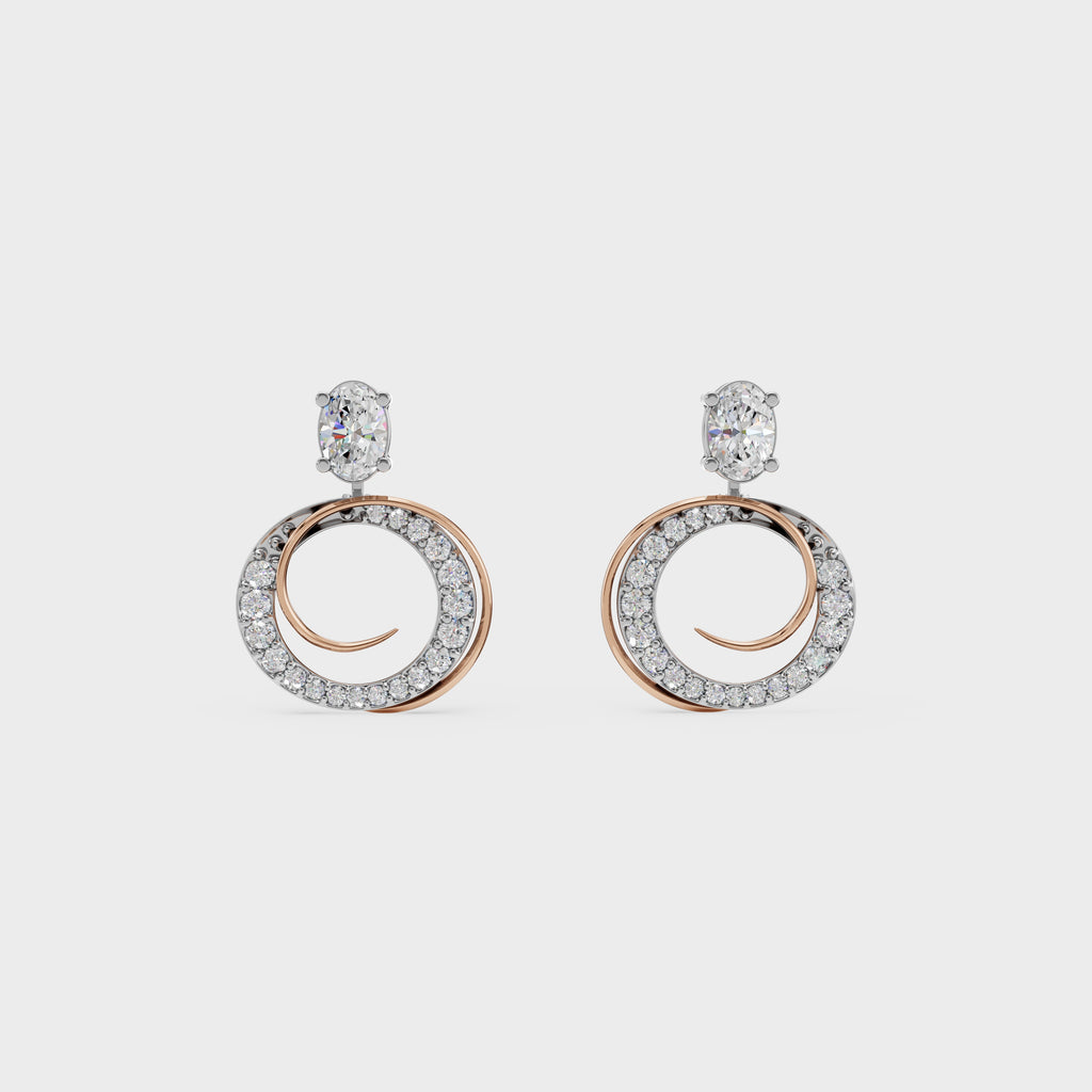2 in One Oval cut stud & Earrings