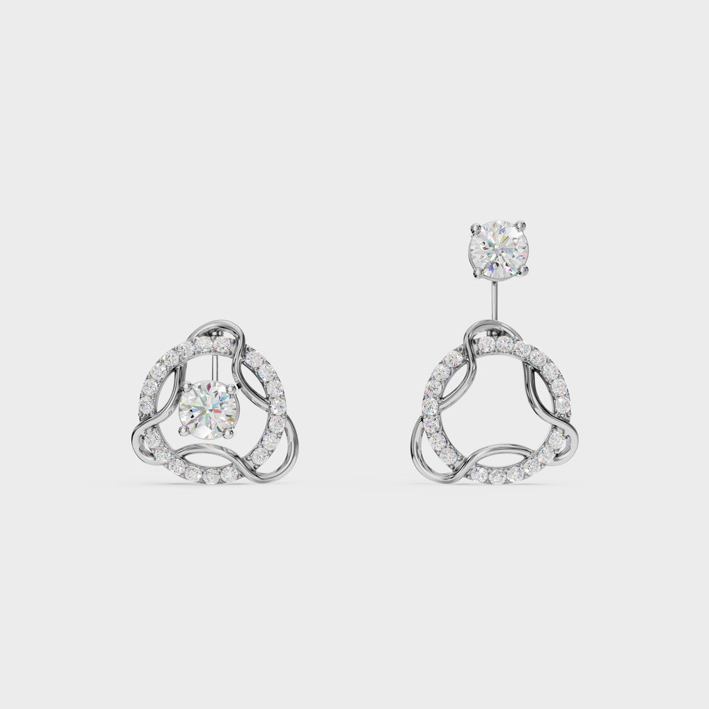 Modern Diamond 2 in 1 Earrings