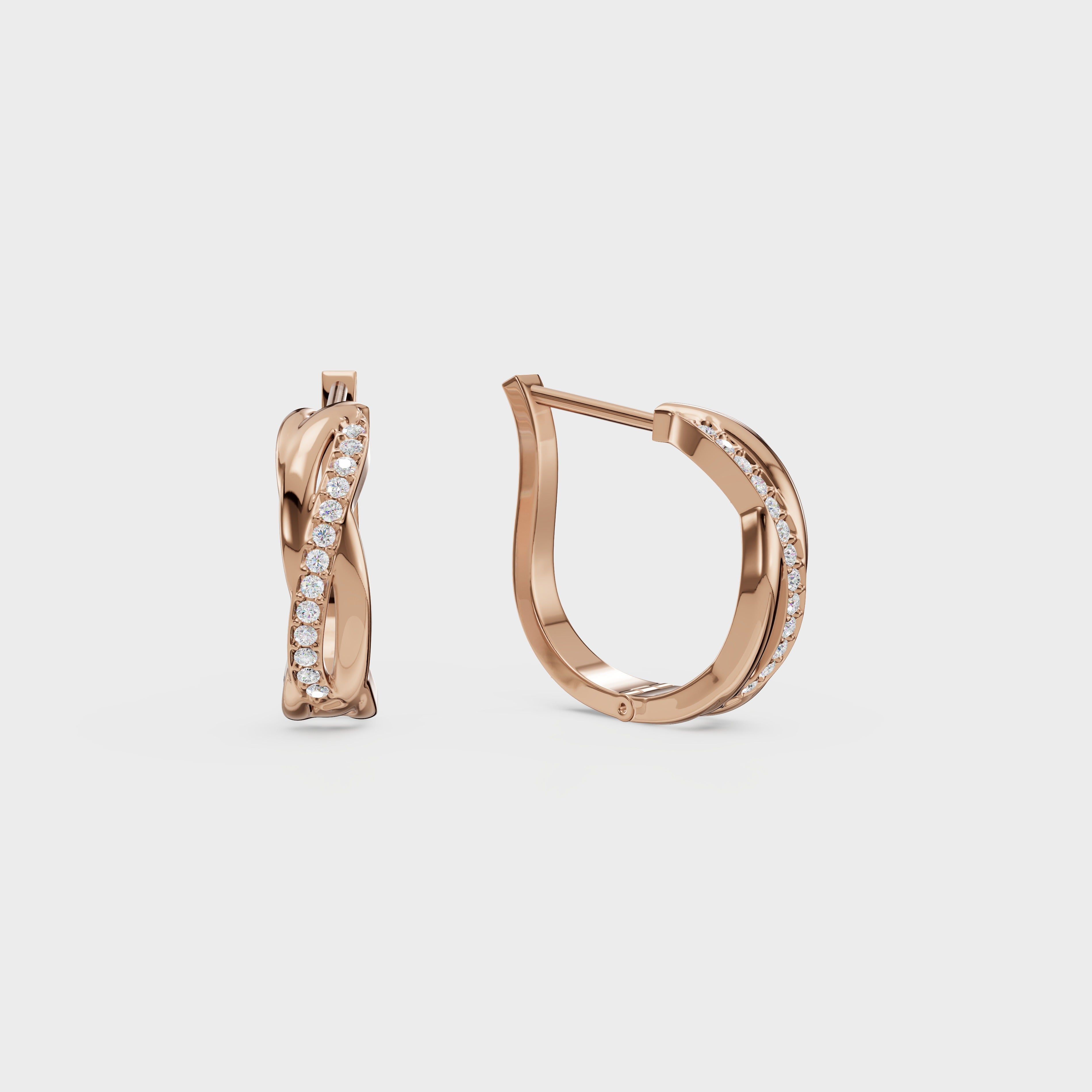 Twist of Sparkle Diamond Hoop Earrings
