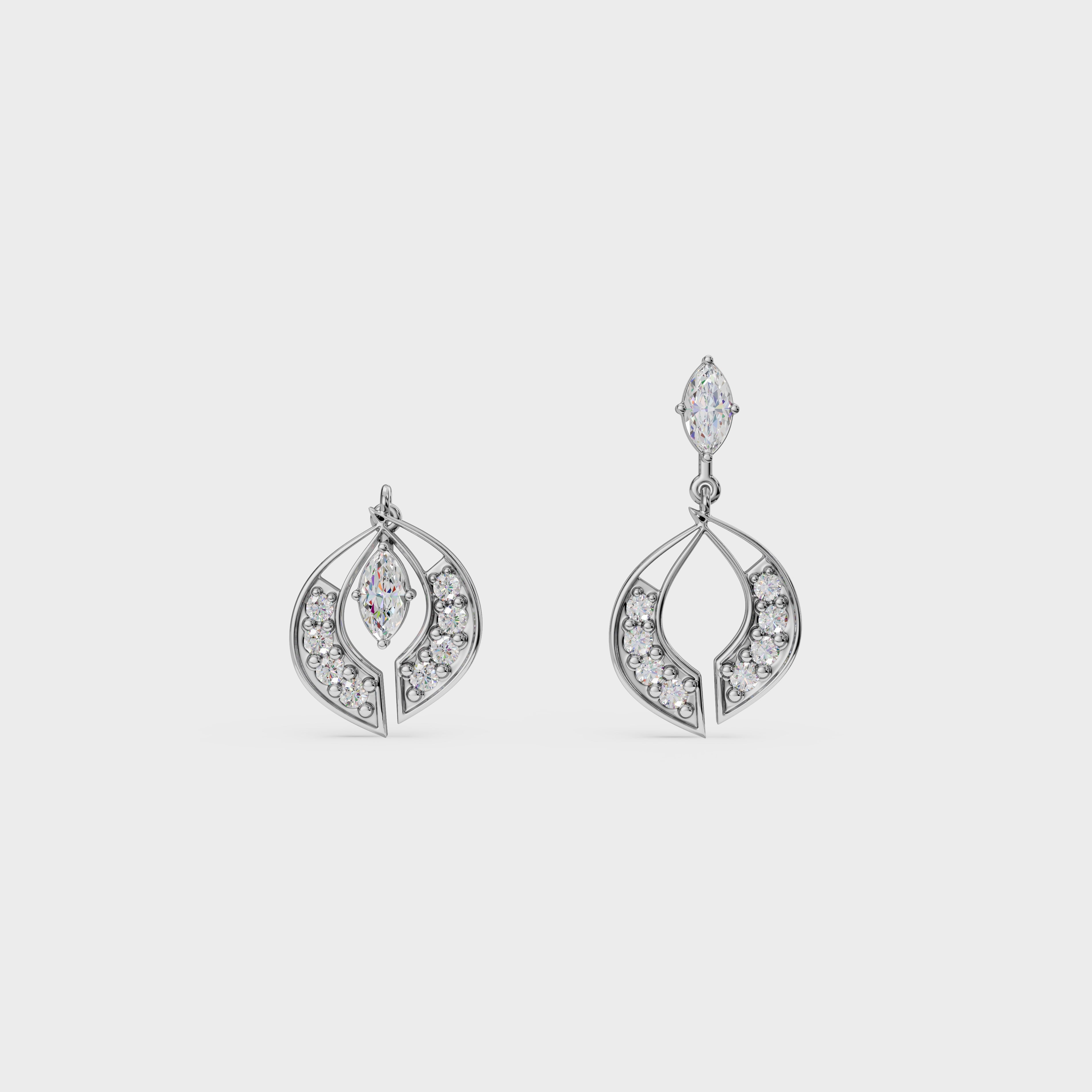 Marquise Cut 2 in 1 Stud And Drops