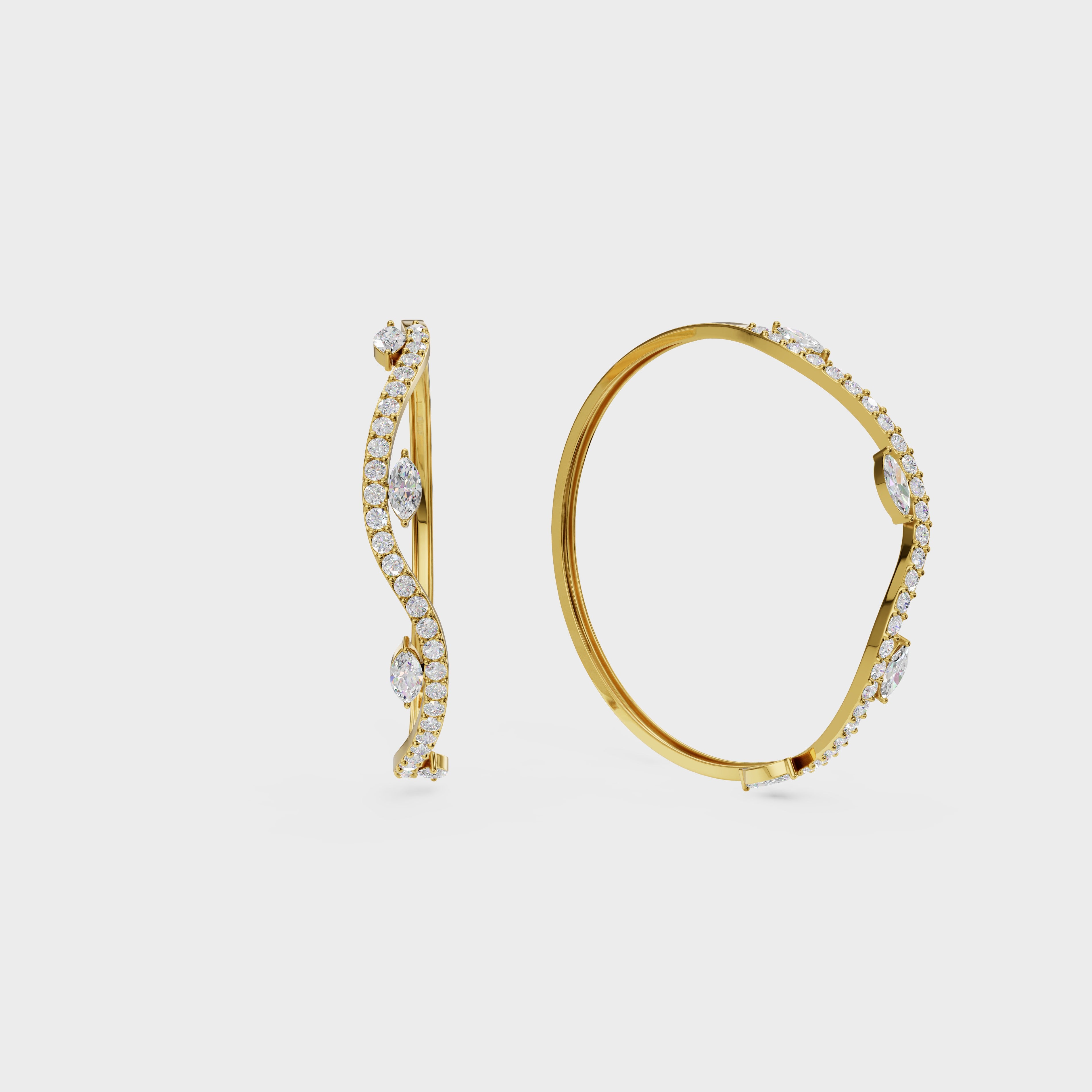 Lux Wave Diamond Kada Bracelet