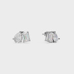 Emerald & Pear Diamond Stud