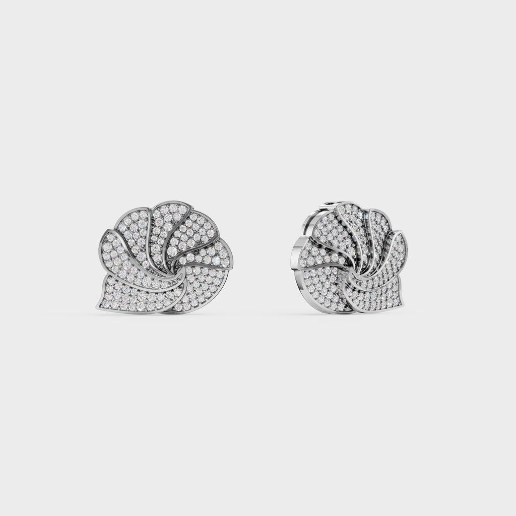Shell inspired Diamond Ear Tops