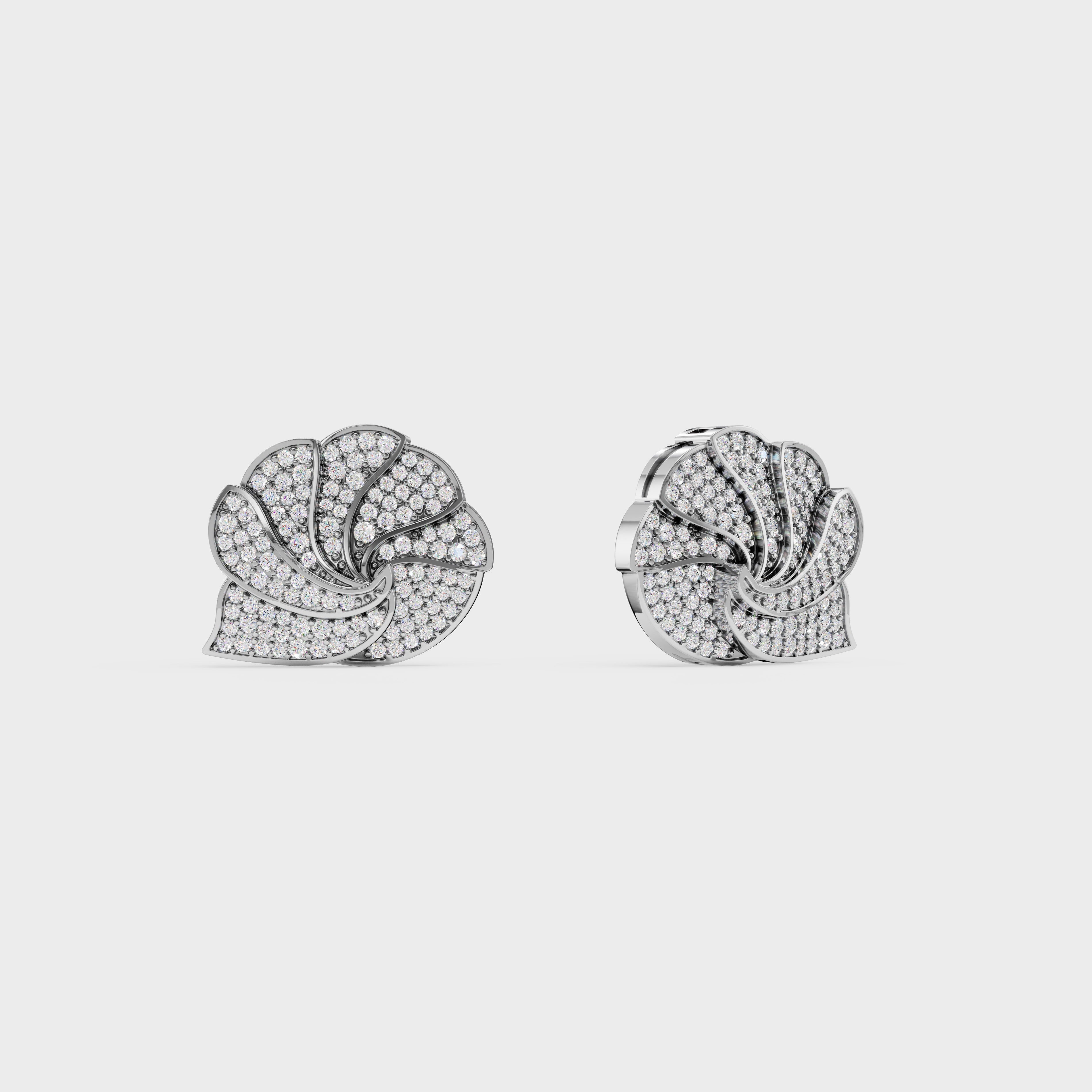 Shell inspired Diamond Ear Tops