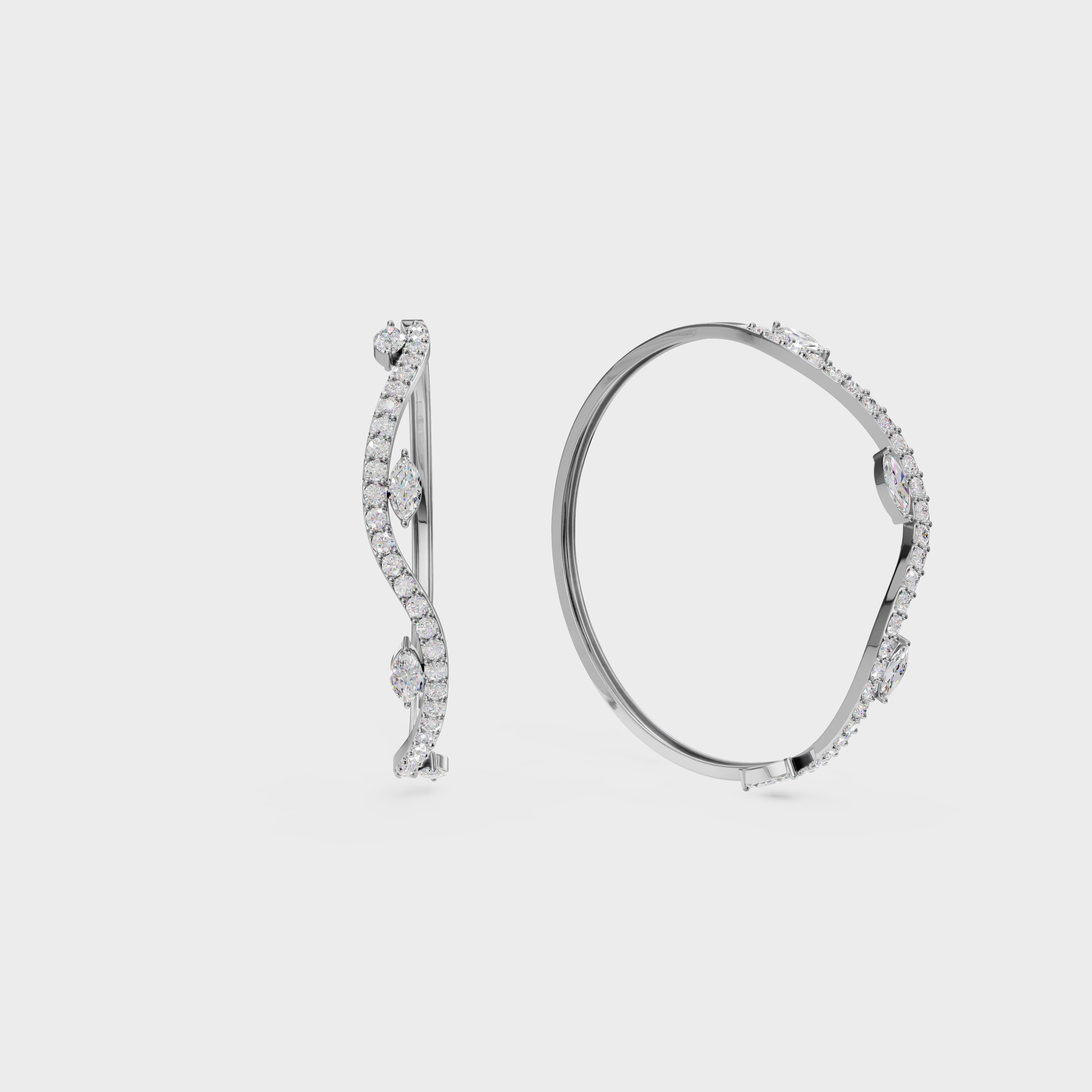 Lux Wave Diamond Kada Bracelet