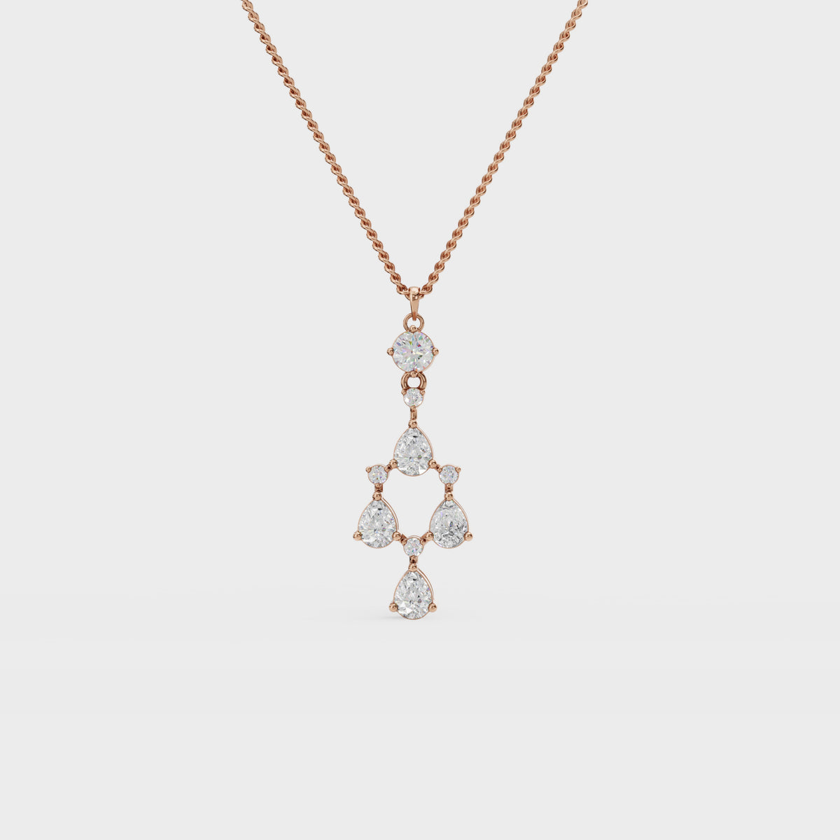 Floral Cascade Diamond Pendant