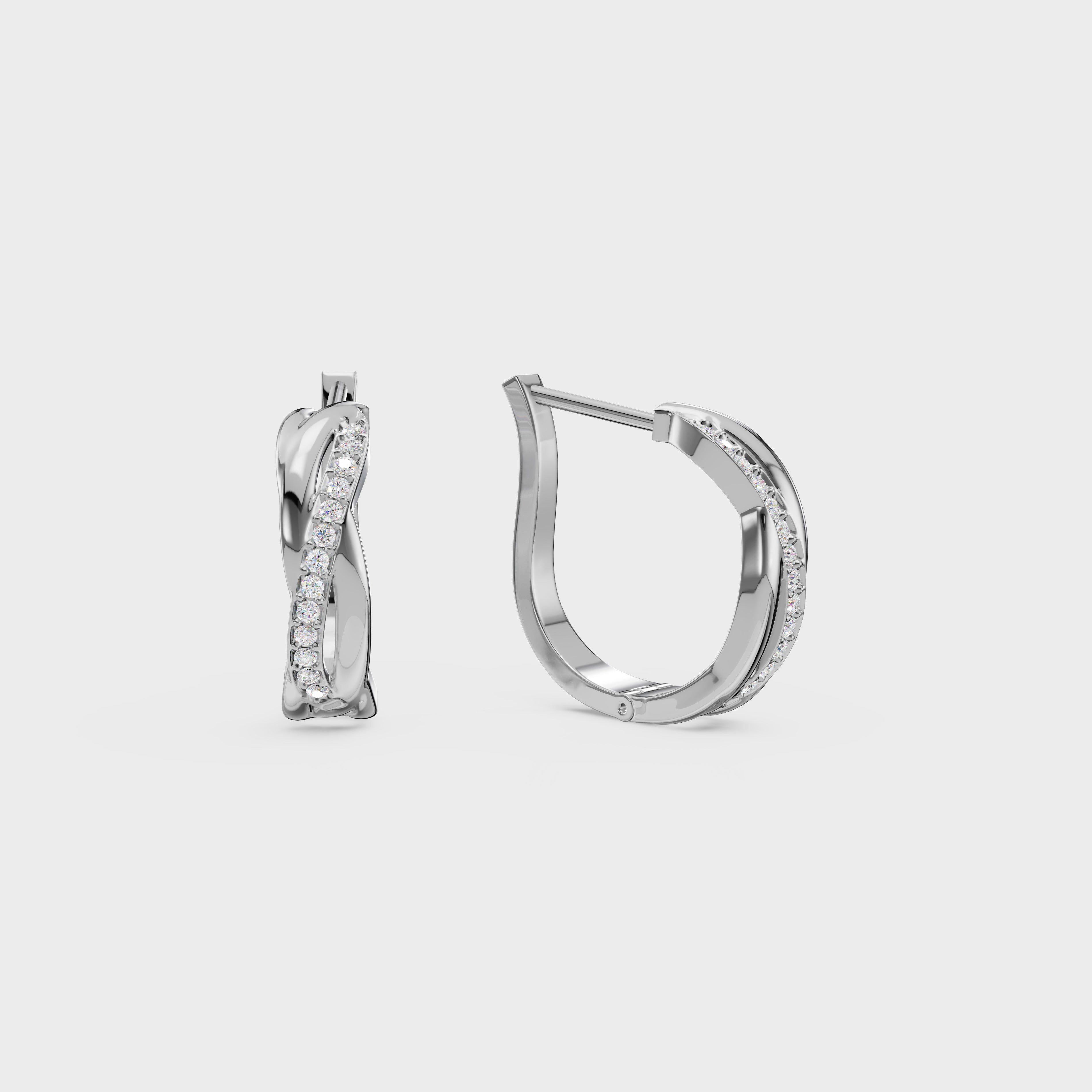 Twist of Sparkle Diamond Hoop Earrings