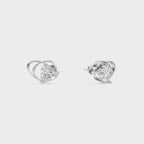 Butterfly Theme Heart Stud Earrings