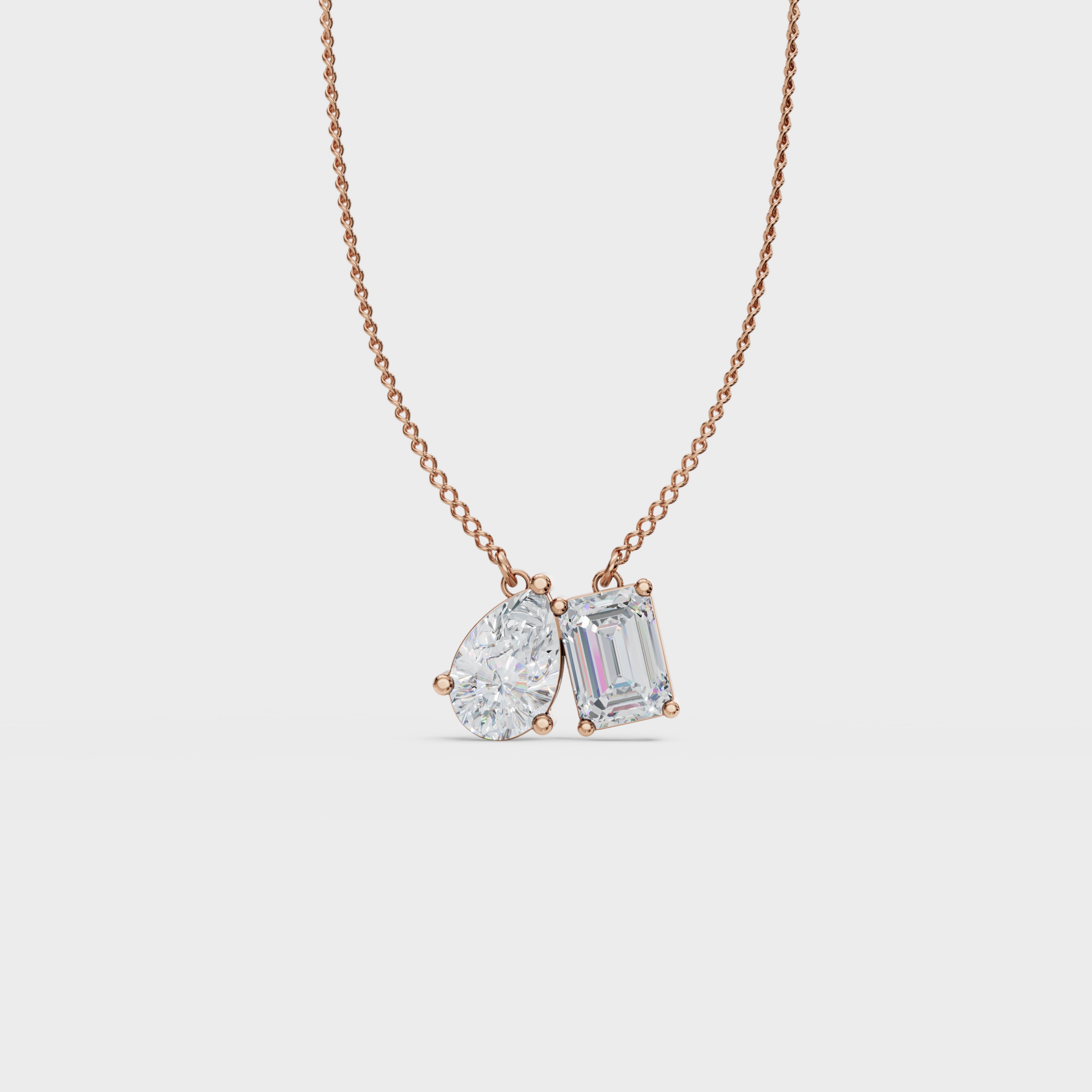 Symphony Emerald And Pear Cut Diamond Pendant