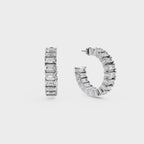 Asymmetrical Radiance Diamond Hoops Earrings