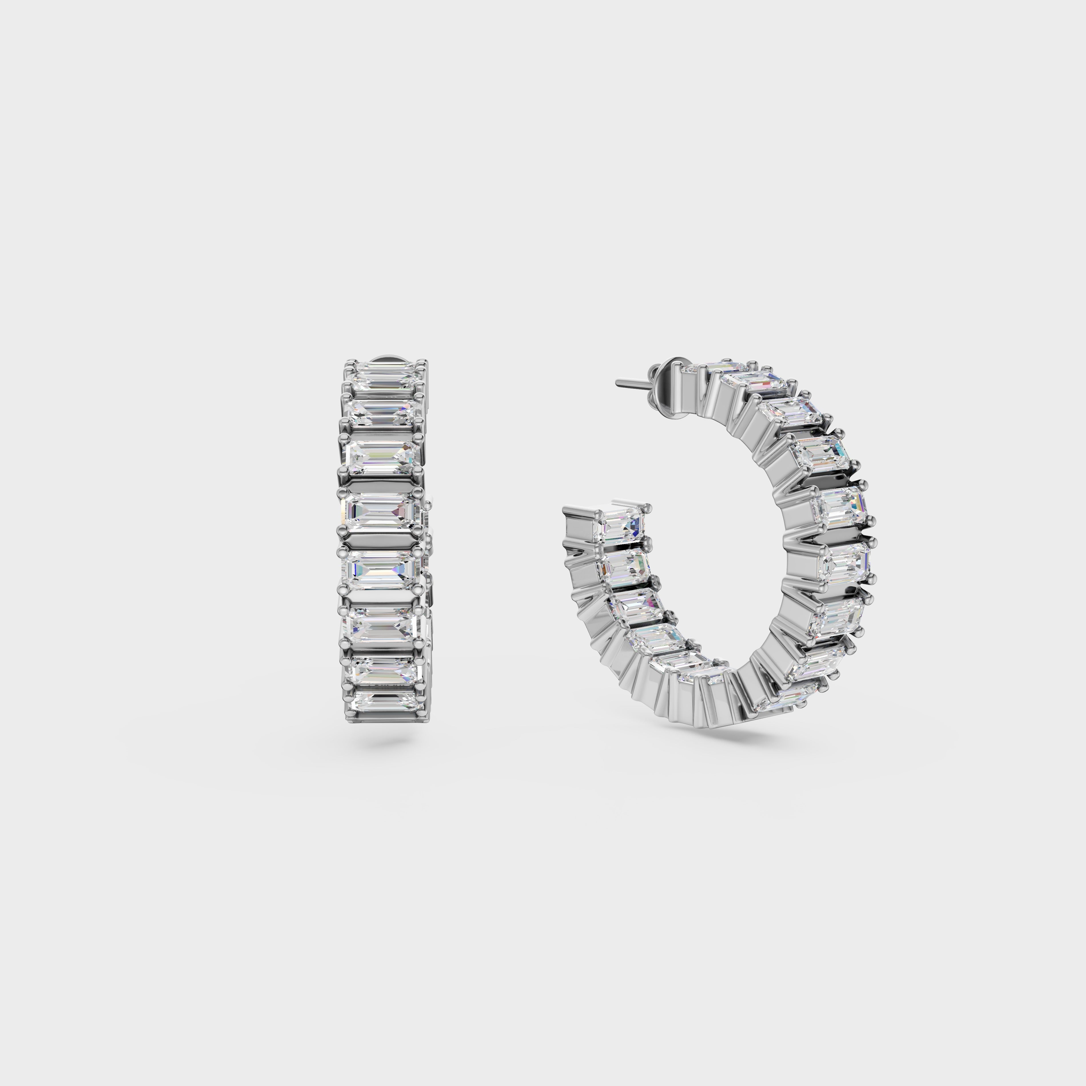 Asymmetrical Radiance Diamond Hoops Earrings