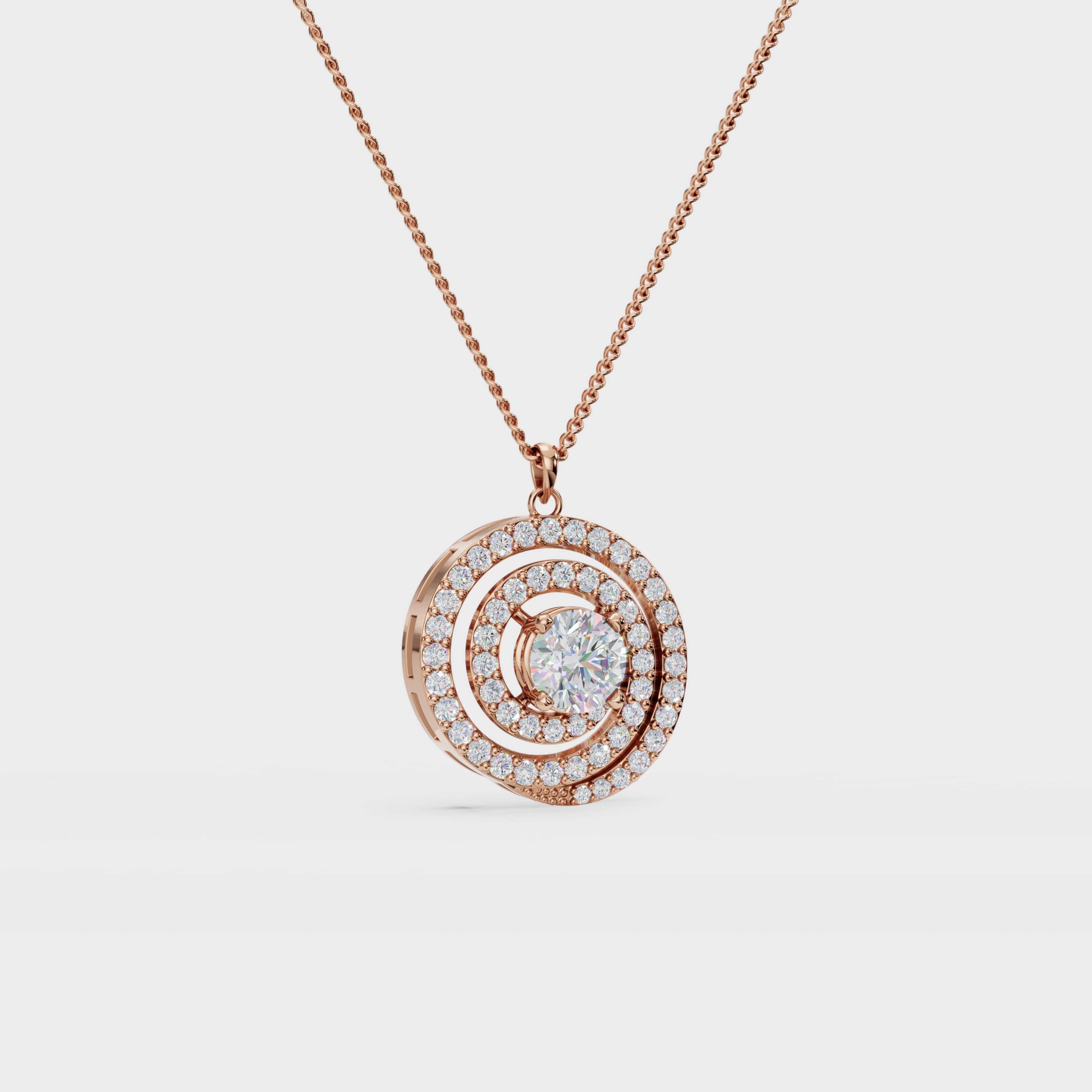 1ct infinity circles diamond pendant