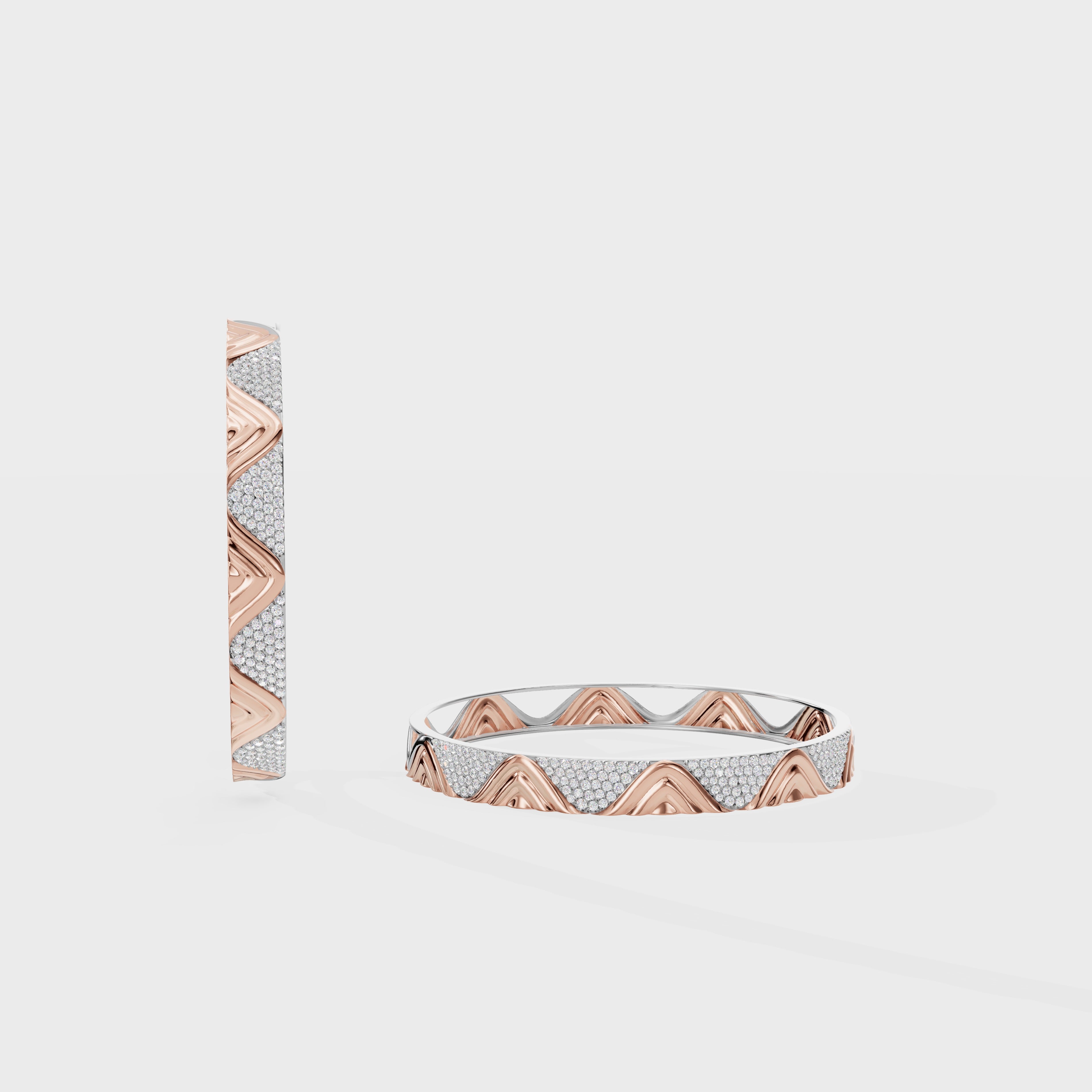 Petal Diamond Wave Elegant Tide Kada Bracelet
