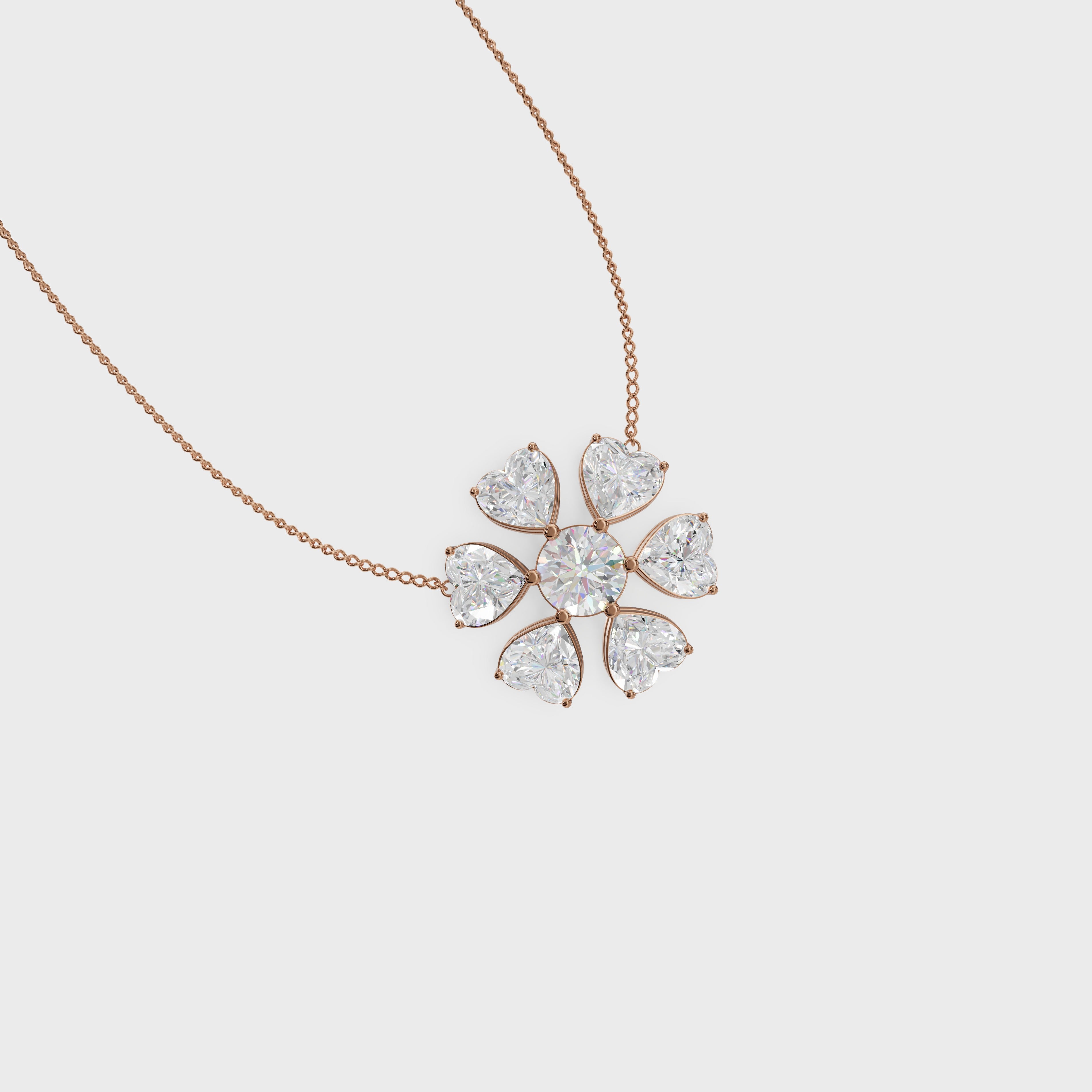 Heart blossom cluster pendant