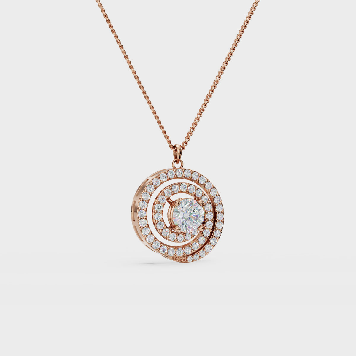 Triple Spiral Diamond Pendant