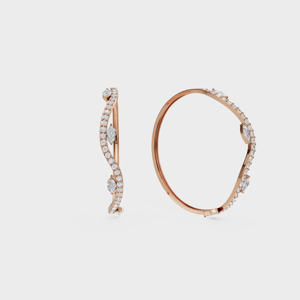 Lux Wave Diamond Kada Bracelet
