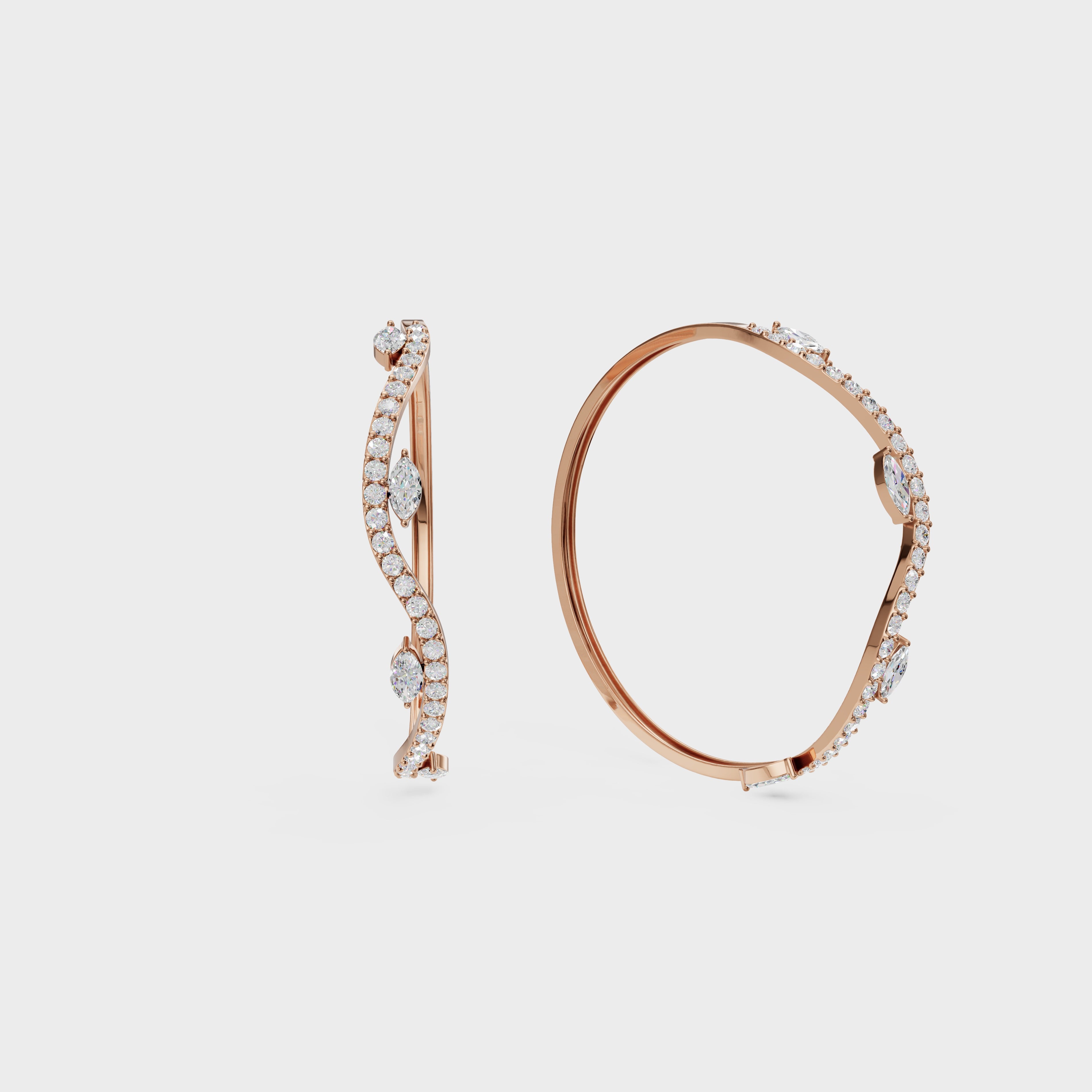 Lux Wave Diamond Kada Bracelet