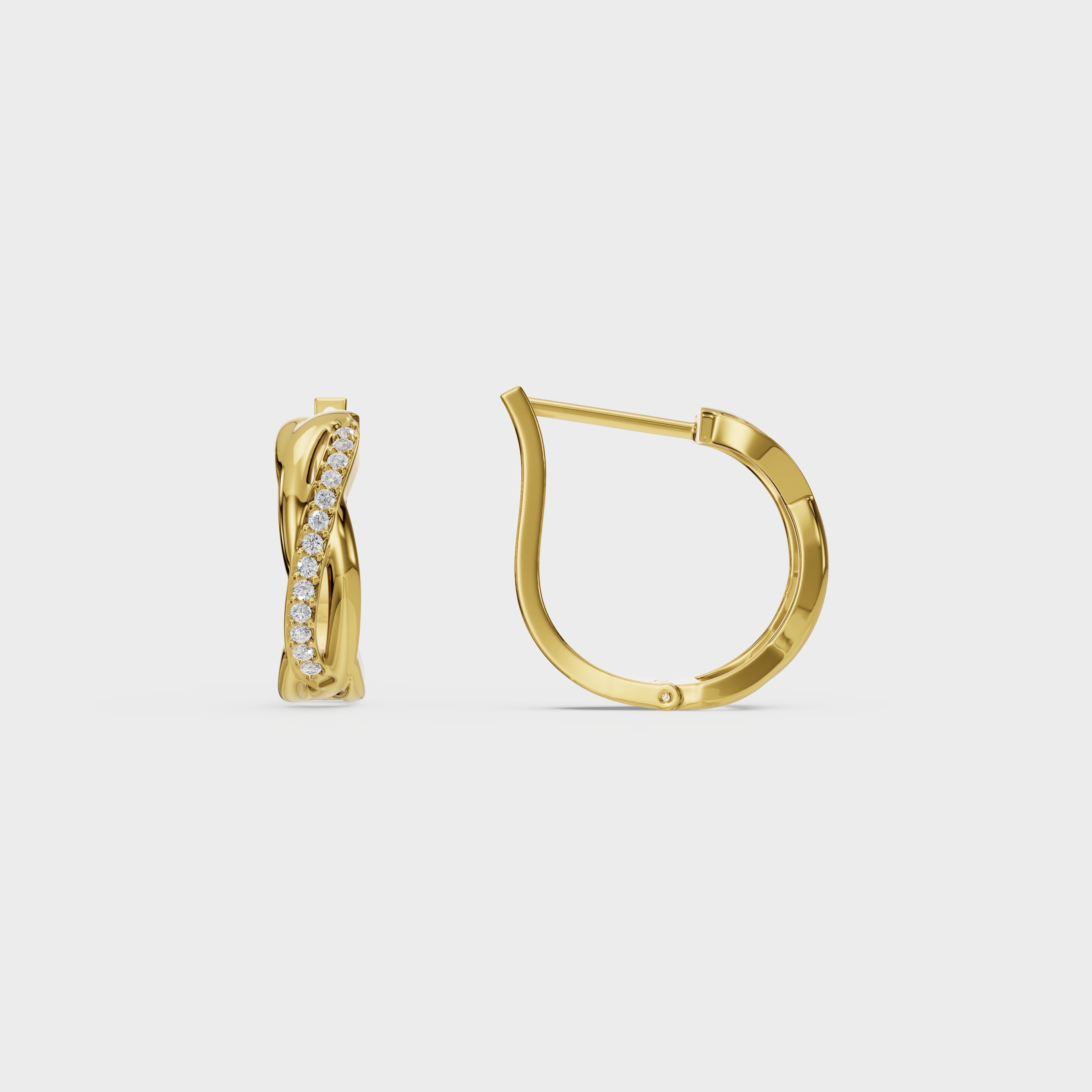Twist of Sparkle Diamond Hoop Earrings