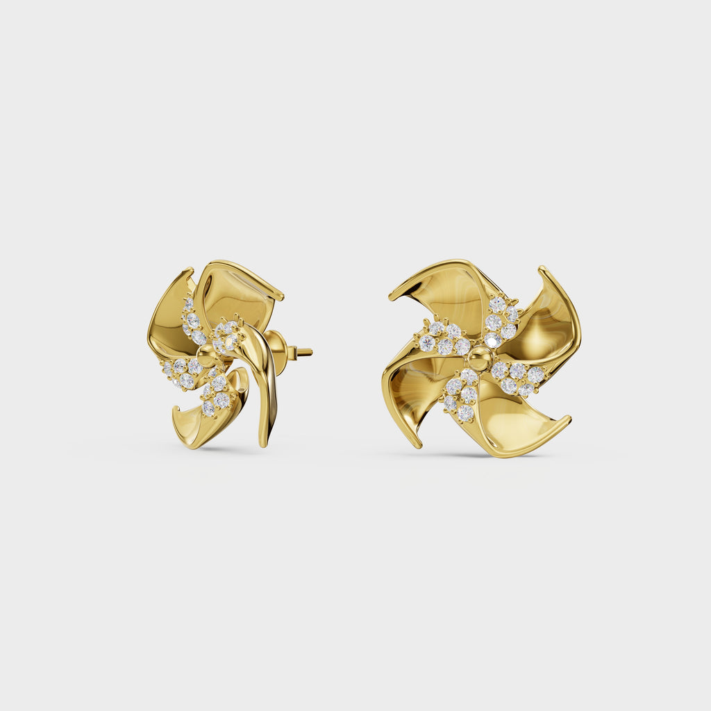 Whirlwind diamond Stud Earrings