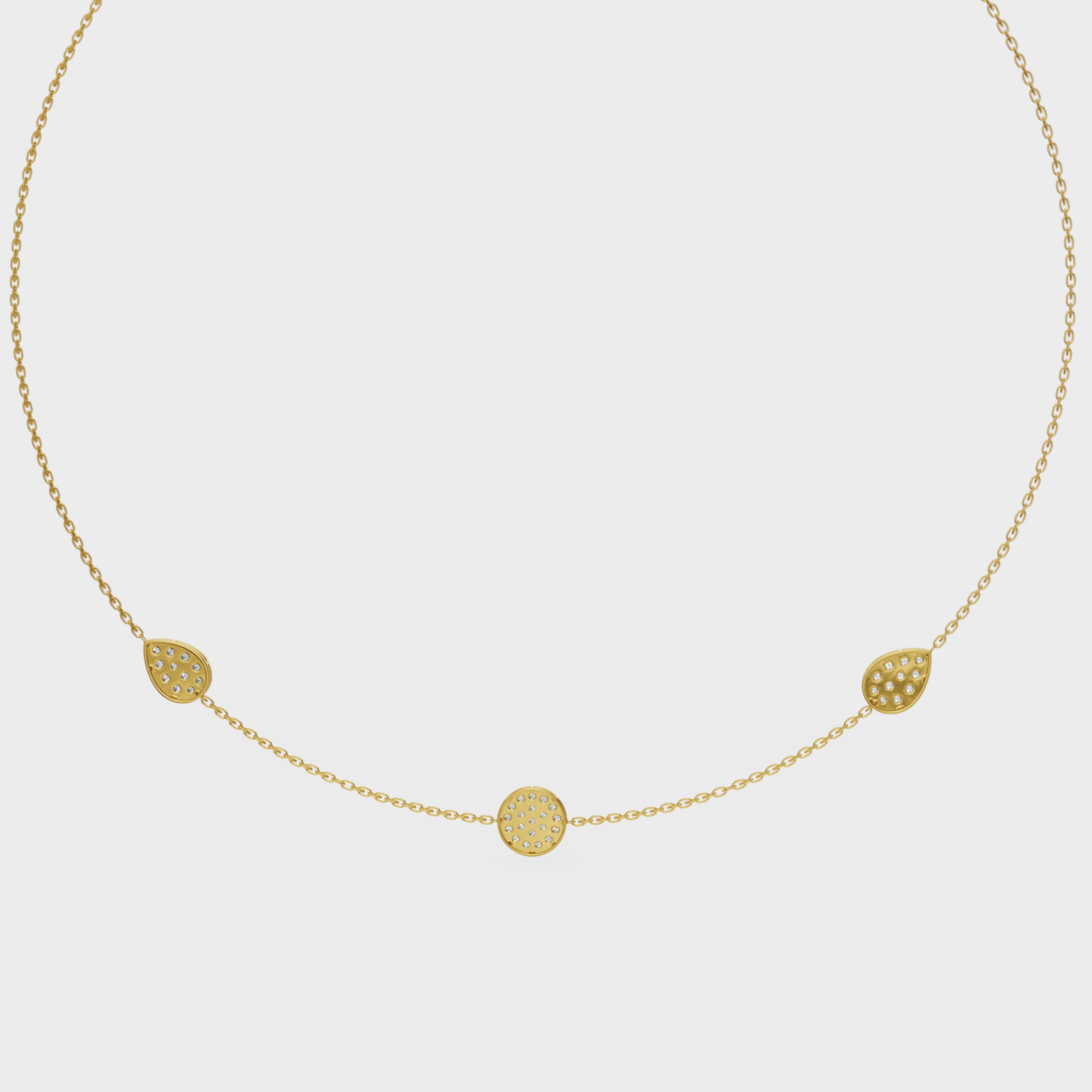 Bezel Round And Pear Charm