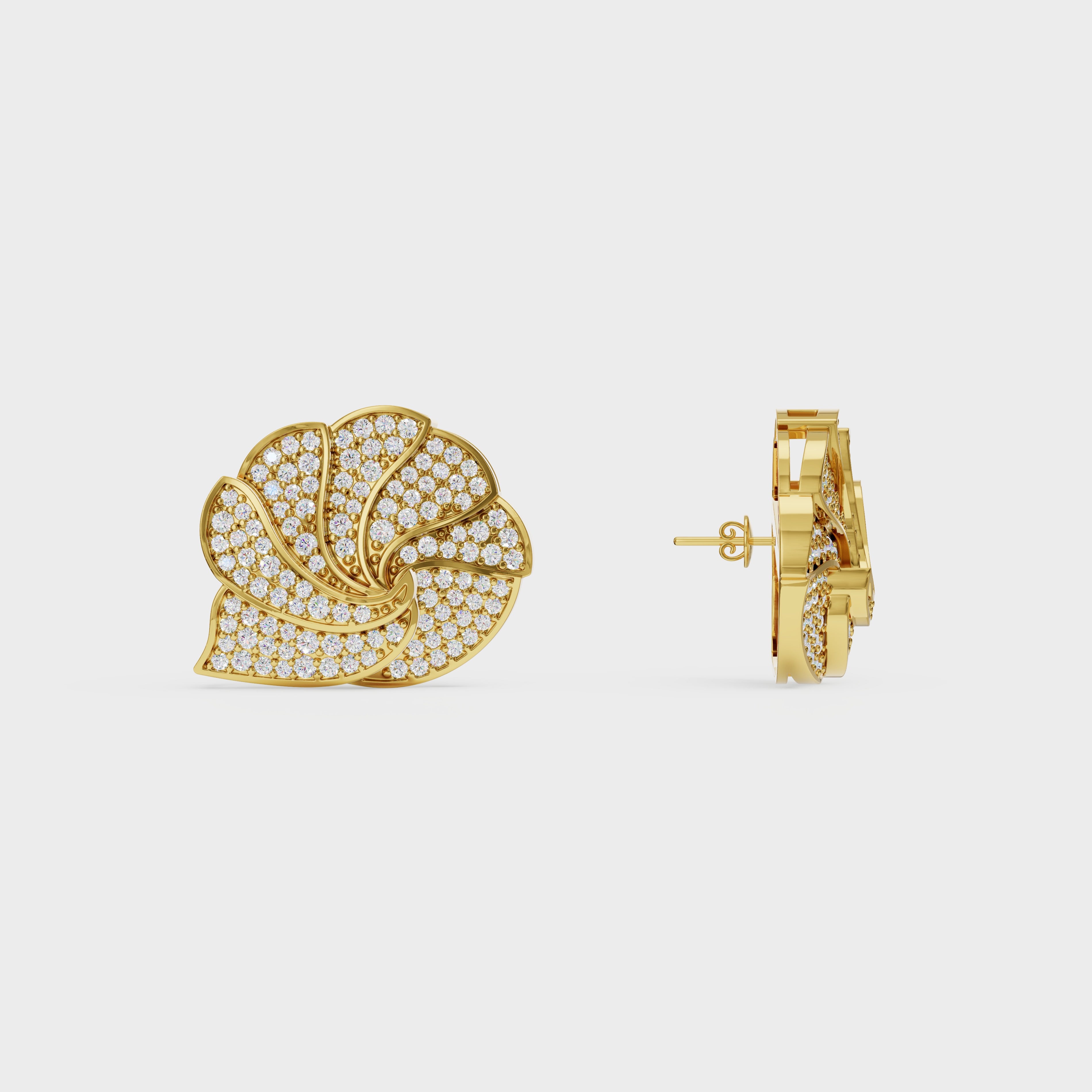 Shell inspired Diamond Ear Tops