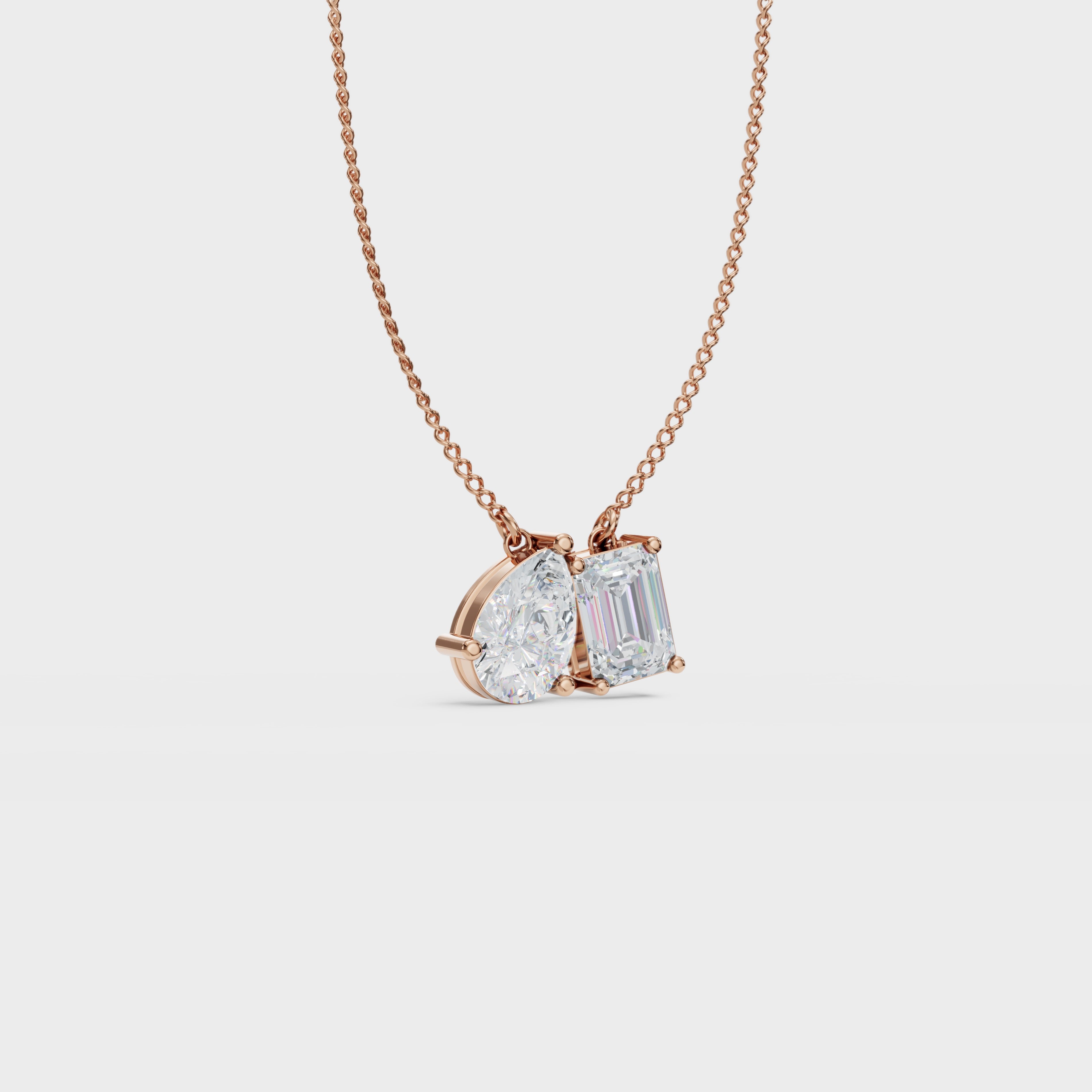Symphony Emerald And Pear Cut Diamond Pendant