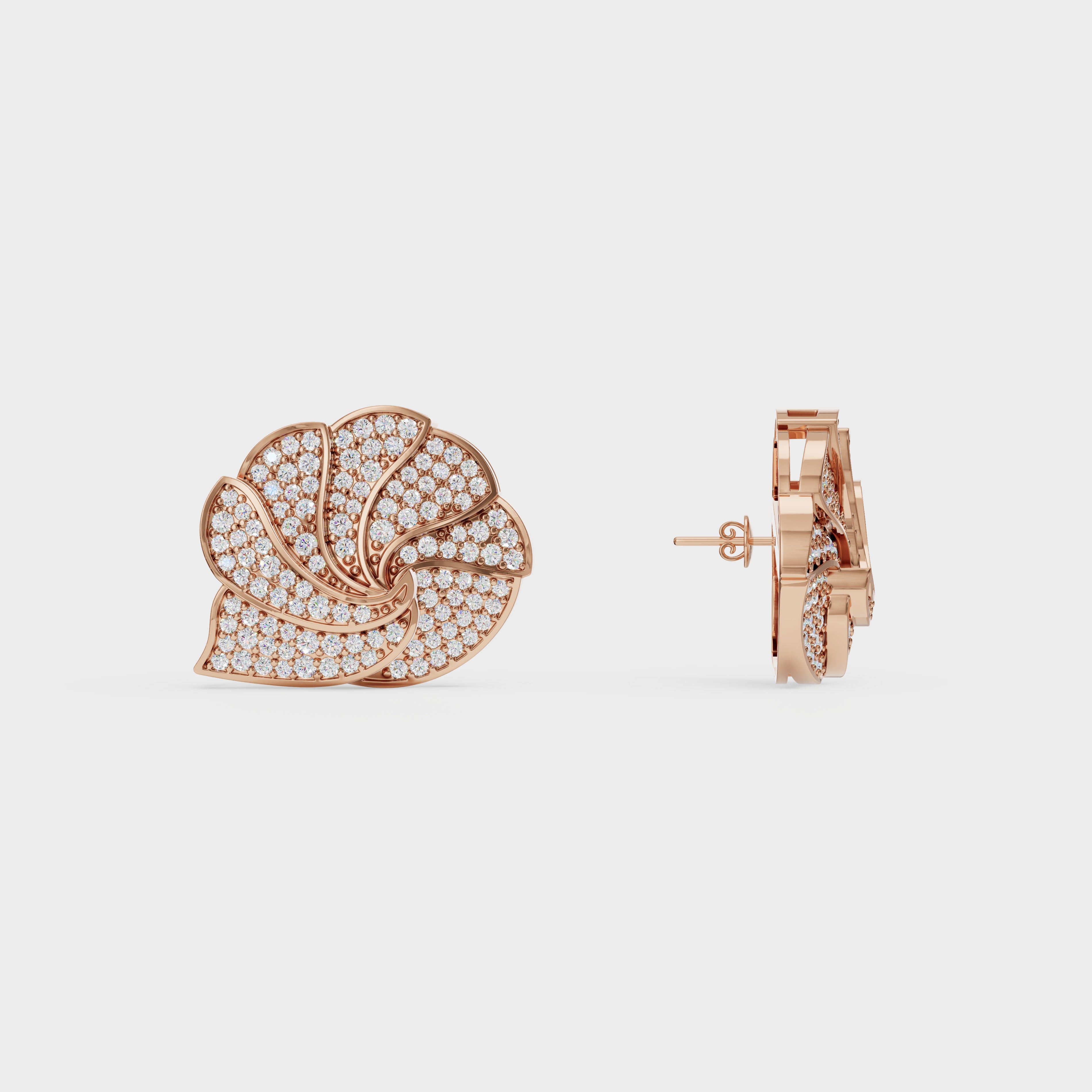 Shell inspired Diamond Ear Tops