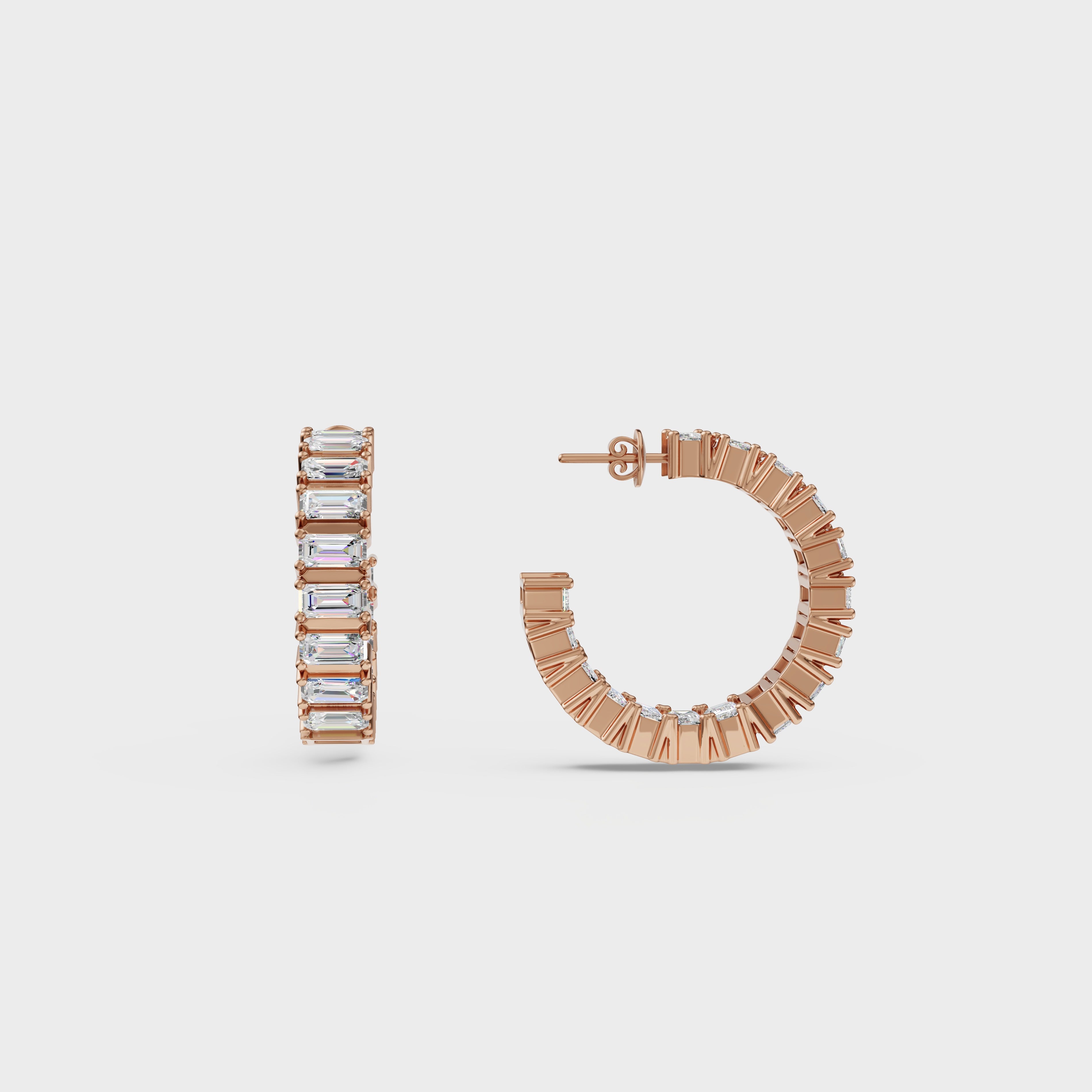 Asymmetrical Radiance Diamond Hoops Earrings