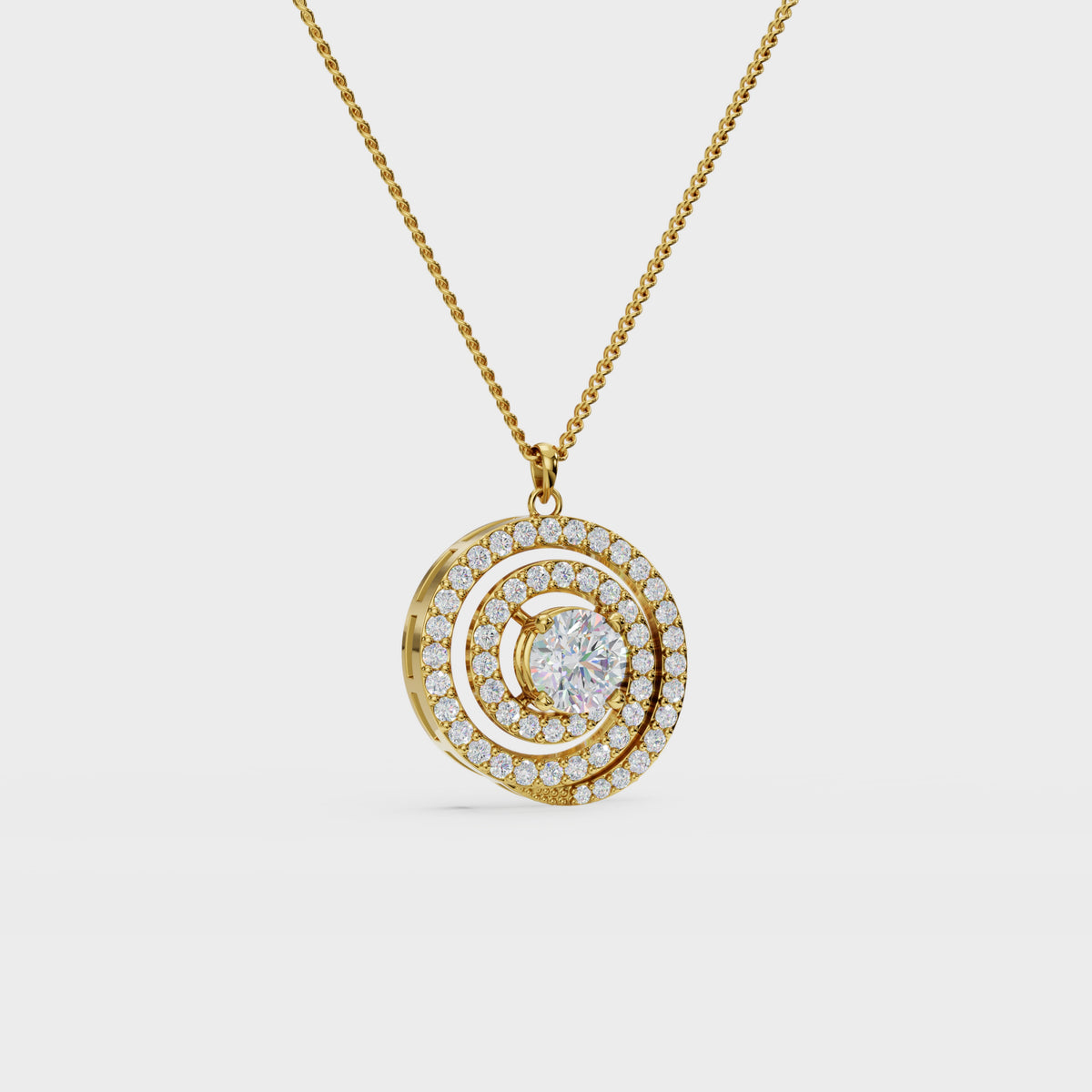 Triple Spiral Diamond Pendant