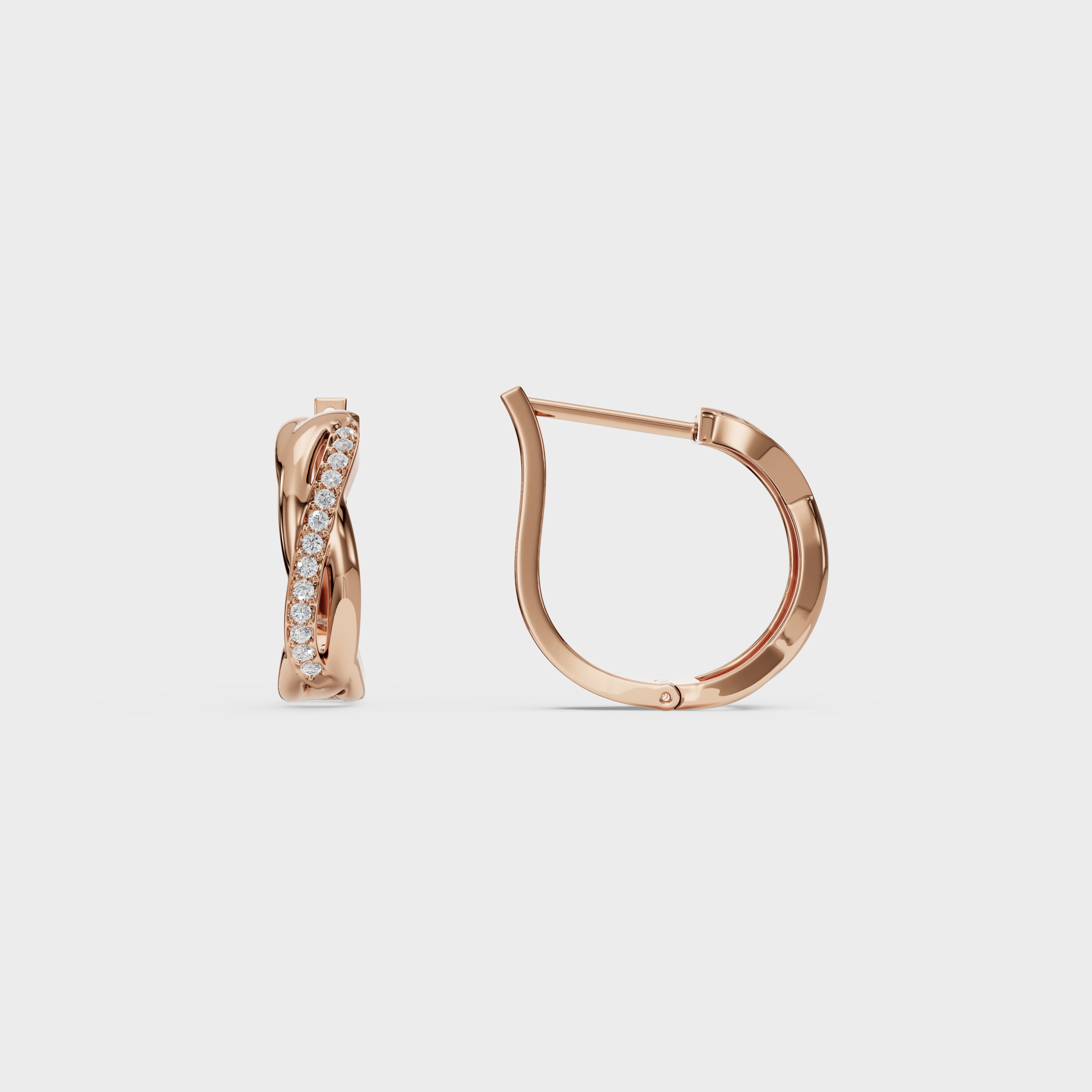 Twist of Sparkle Diamond Hoop Earrings