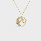 Crescent A Intial Pendant