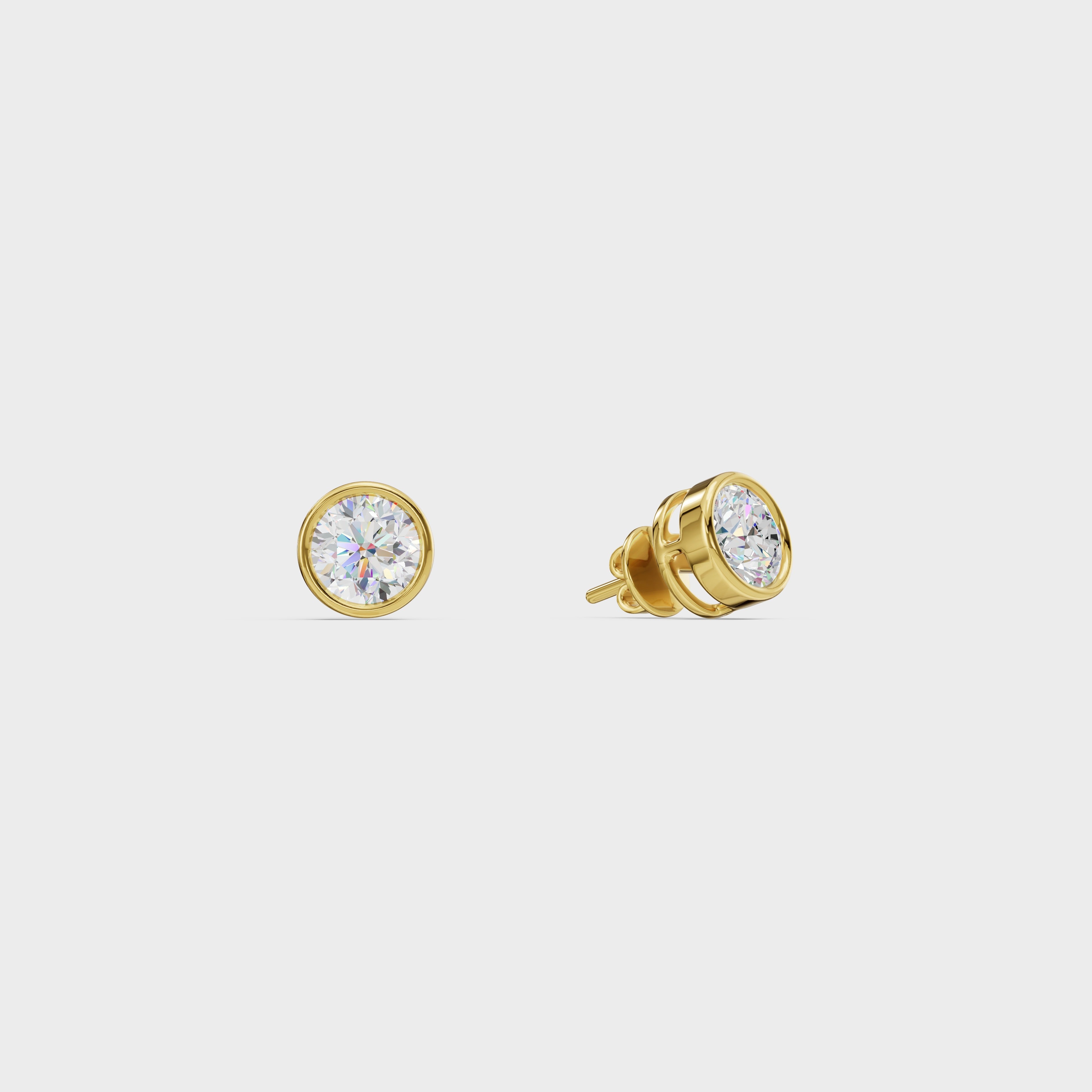 Bezal Round Stud Earrings