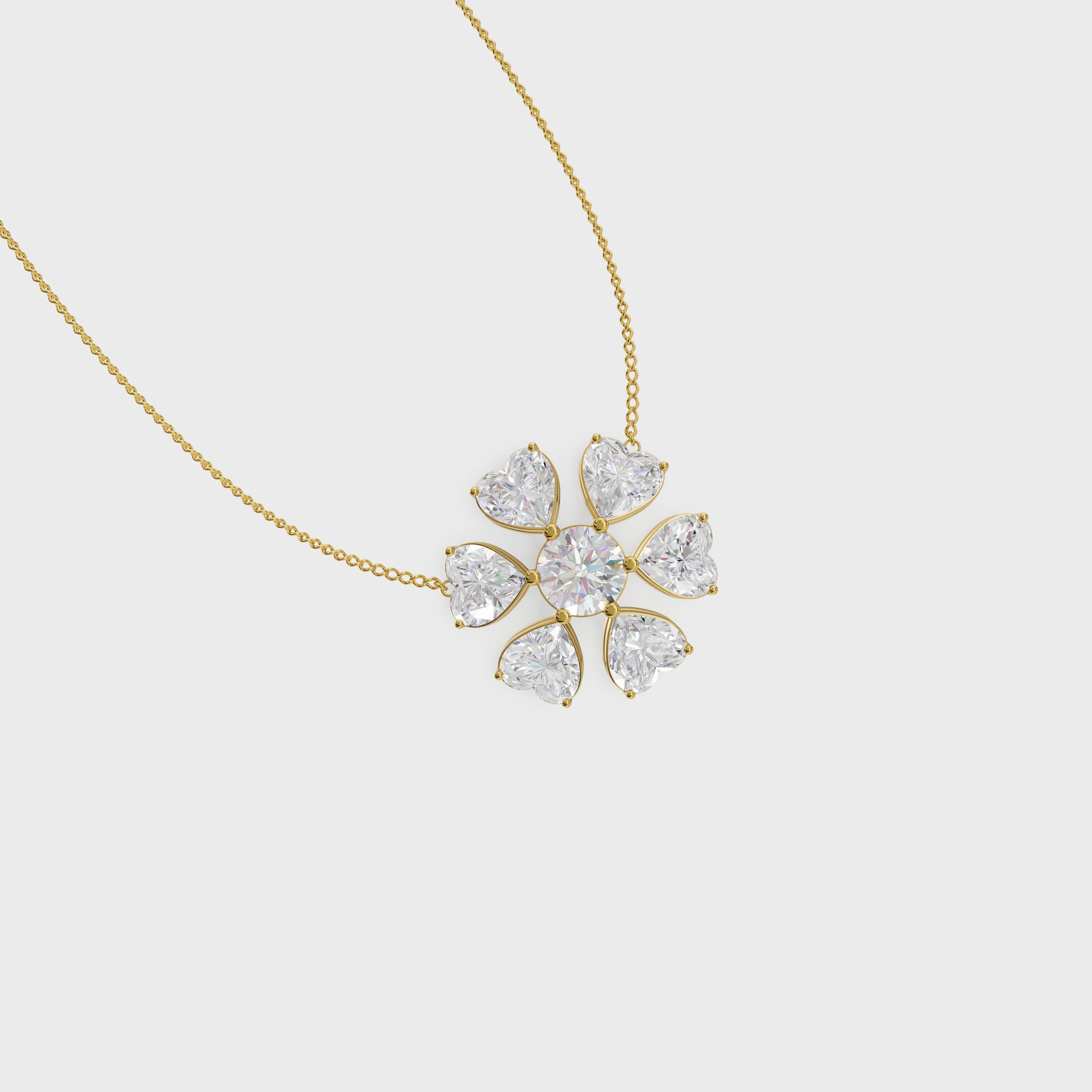 Heart blossom cluster pendant
