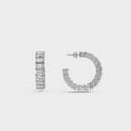 Asymmetrical Radiance Diamond Hoops Earrings
