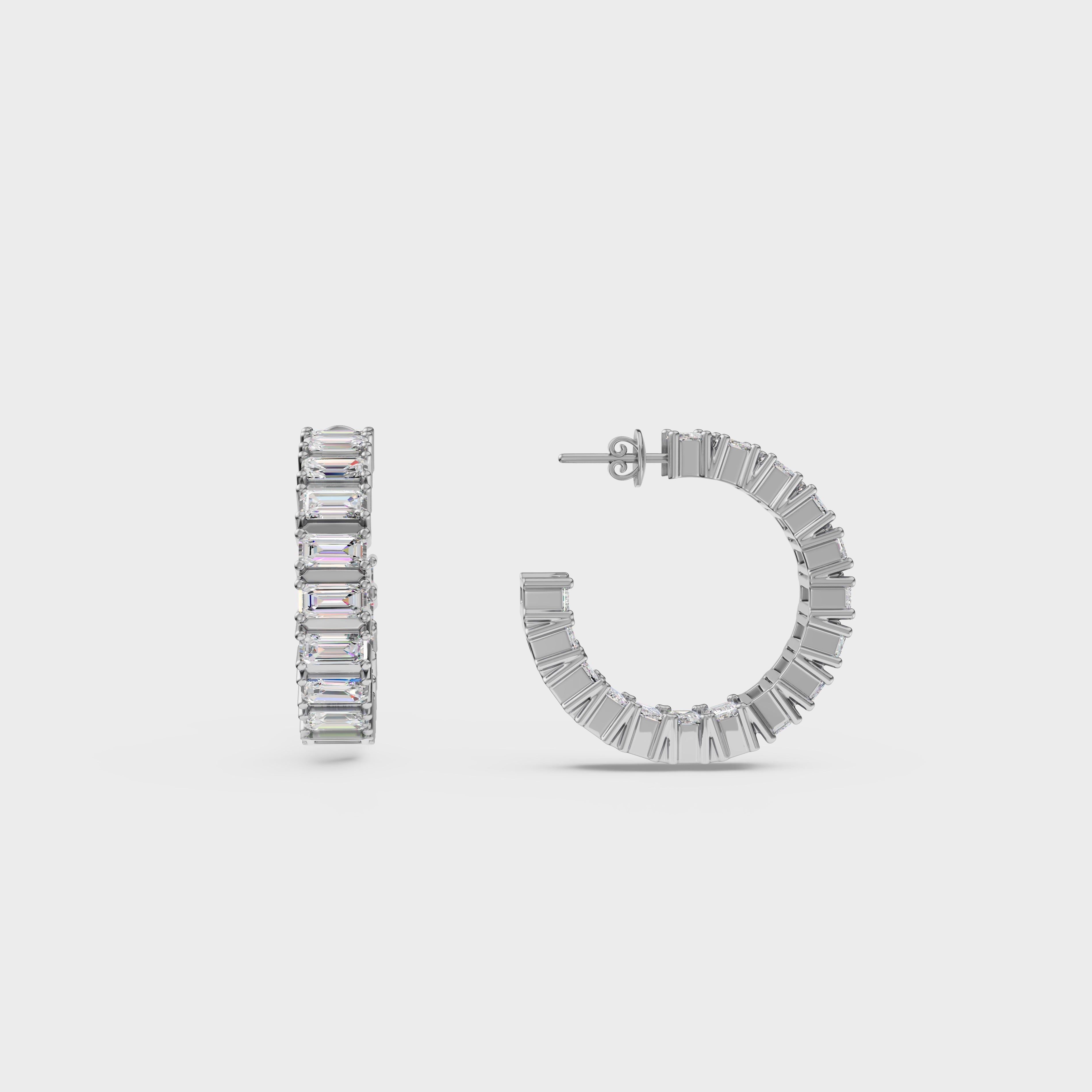Asymmetrical Radiance Diamond Hoops Earrings