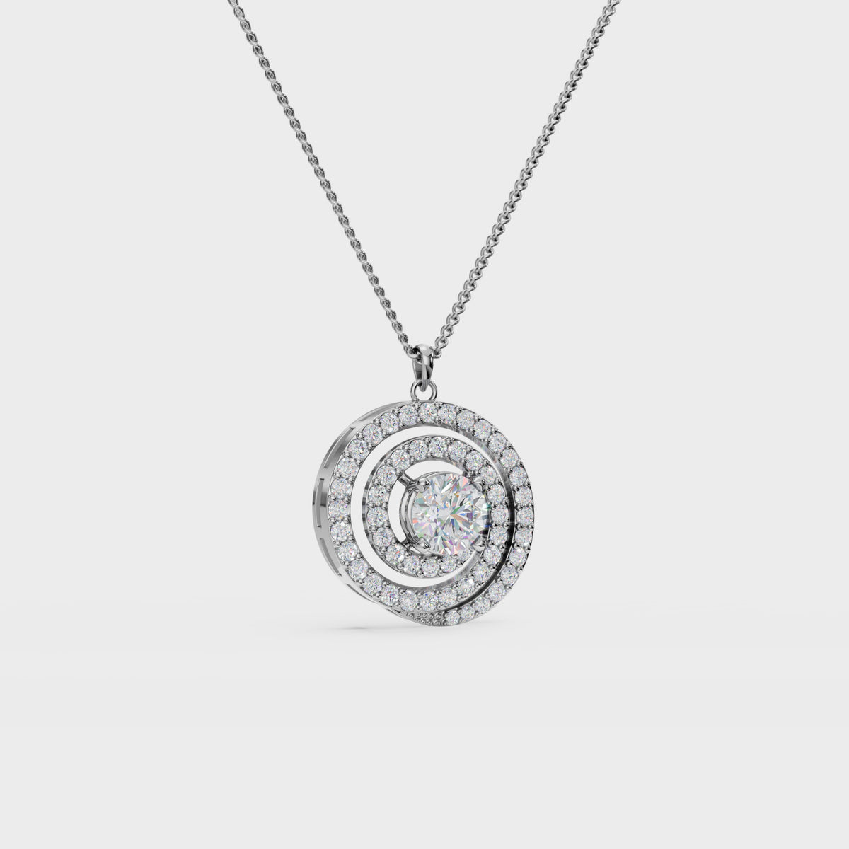 Triple Spiral Diamond Pendant