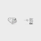 Butterfly Theme Heart Stud Earrings