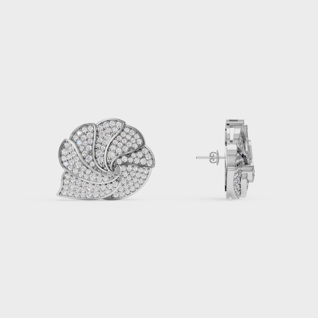 Shell inspired Diamond Ear Tops