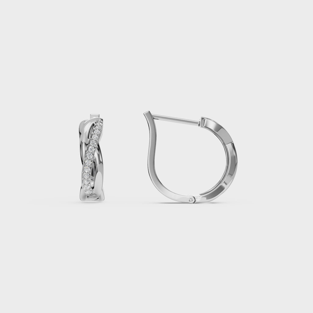 Twist of Sparkle Diamond Hoop Earrings