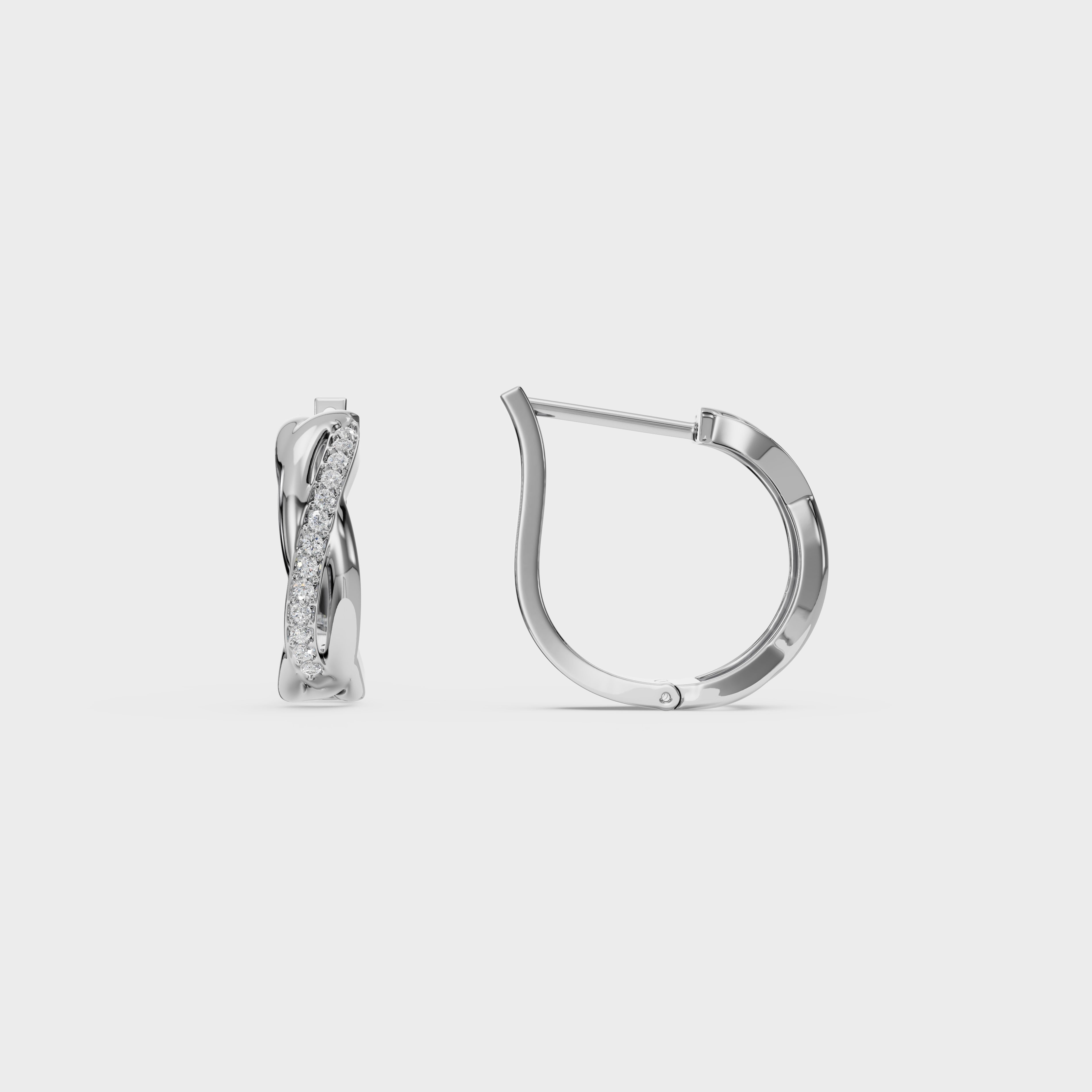 Twist of Sparkle Diamond Hoop Earrings